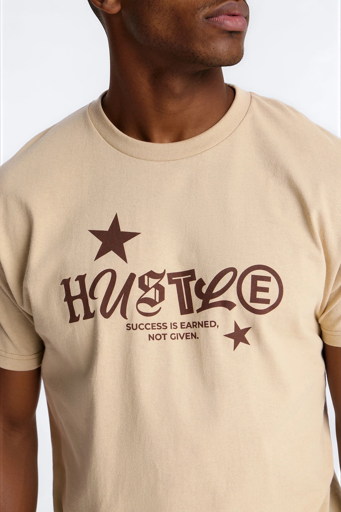Hustle Mindset Oversized Short Sleeve Tee - Sand Fashion Nova