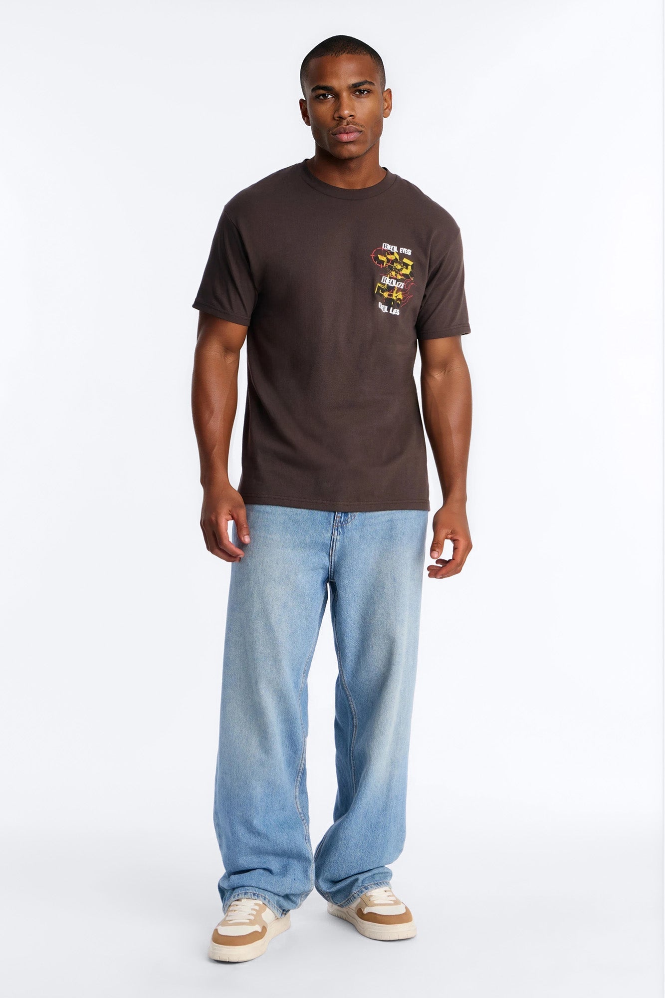 Realize Real Lies Oversized Short Sleeve Tee - Chocolate Fashion Nova