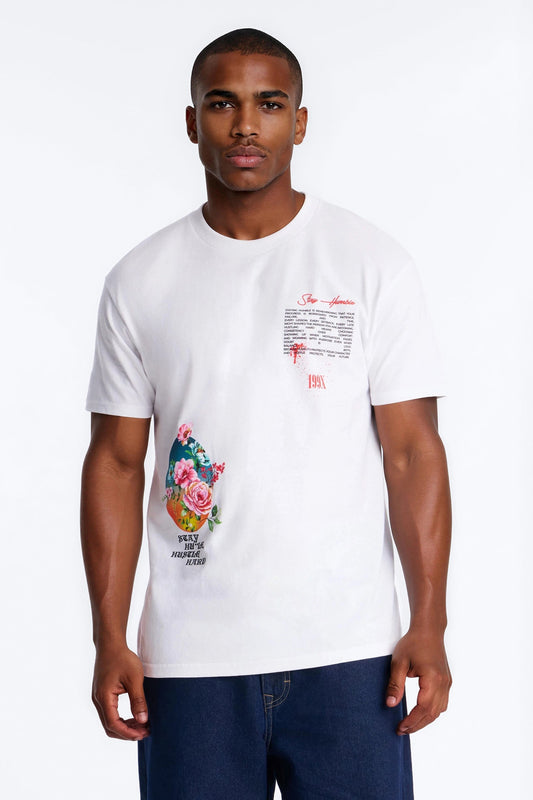 Stay Humble Stay Hustle Oversized Short Sleeve Tee - White Fashion Nova