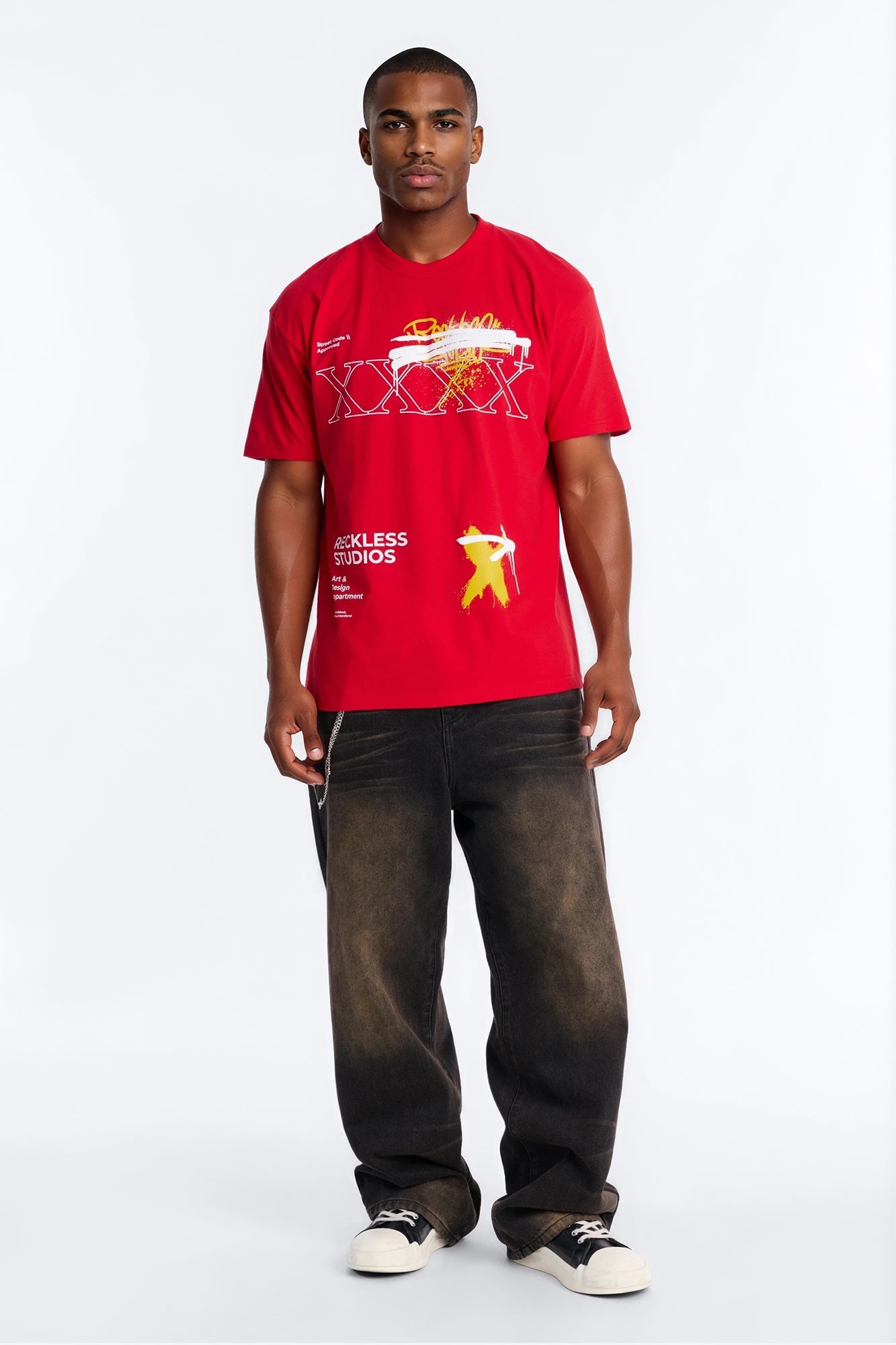 Reckless Studio Oversized Short Sleeve Tee - Red Fashion Nova