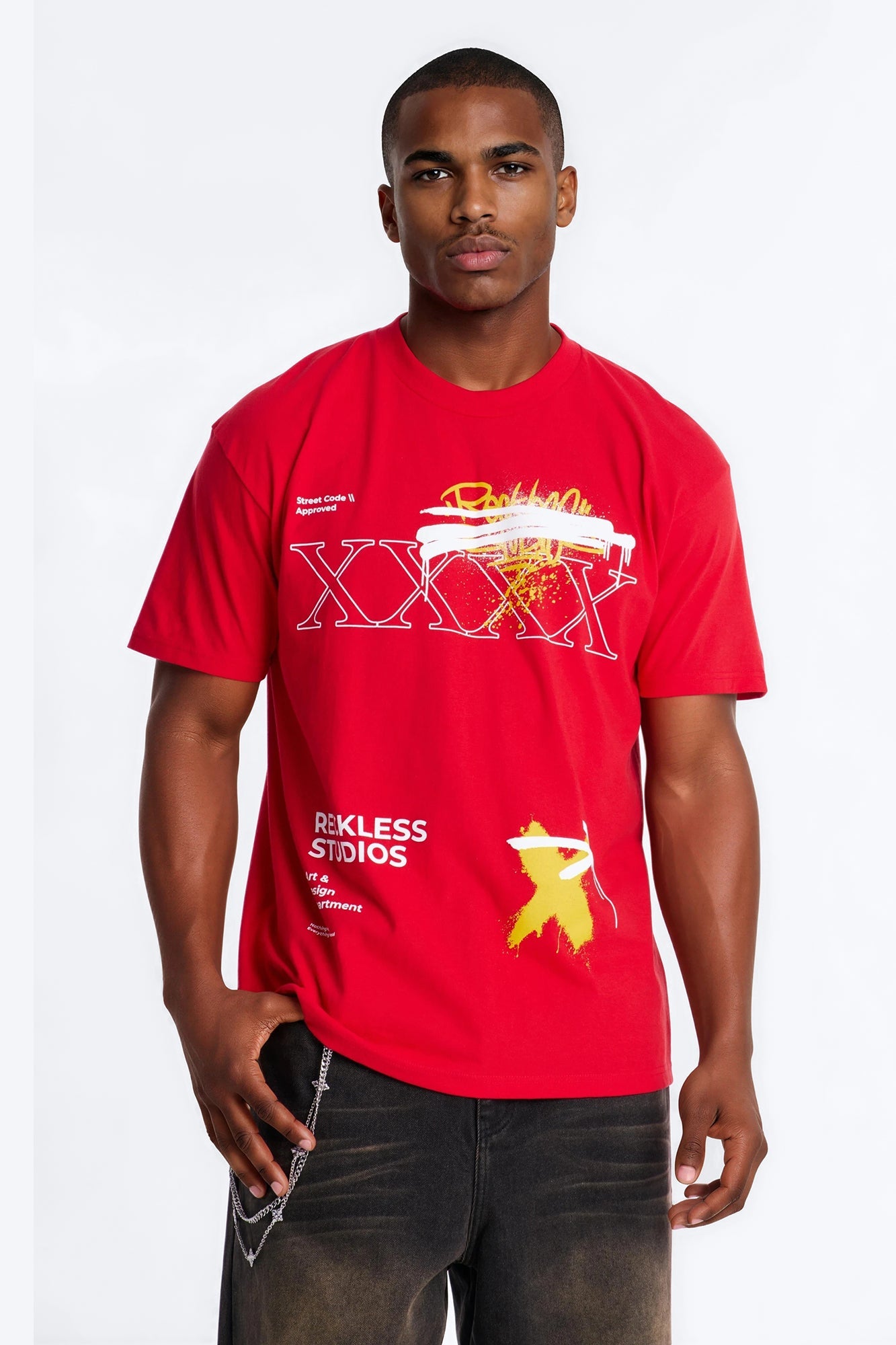 Reckless Studio Oversized Short Sleeve Tee - Red Fashion Nova