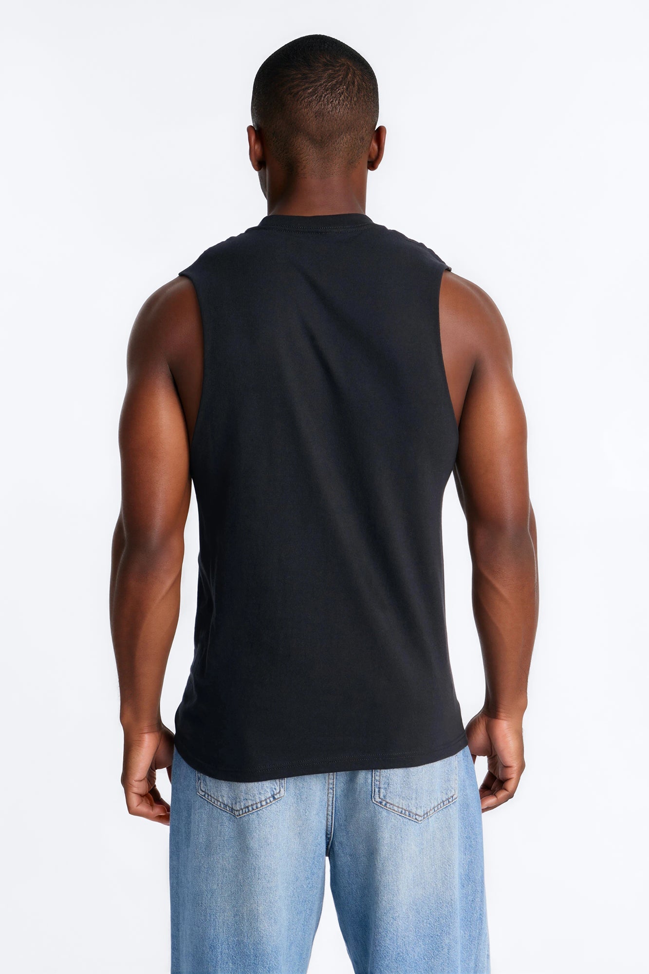 Born Lucky Muscle Tee - Black Fashion Nova