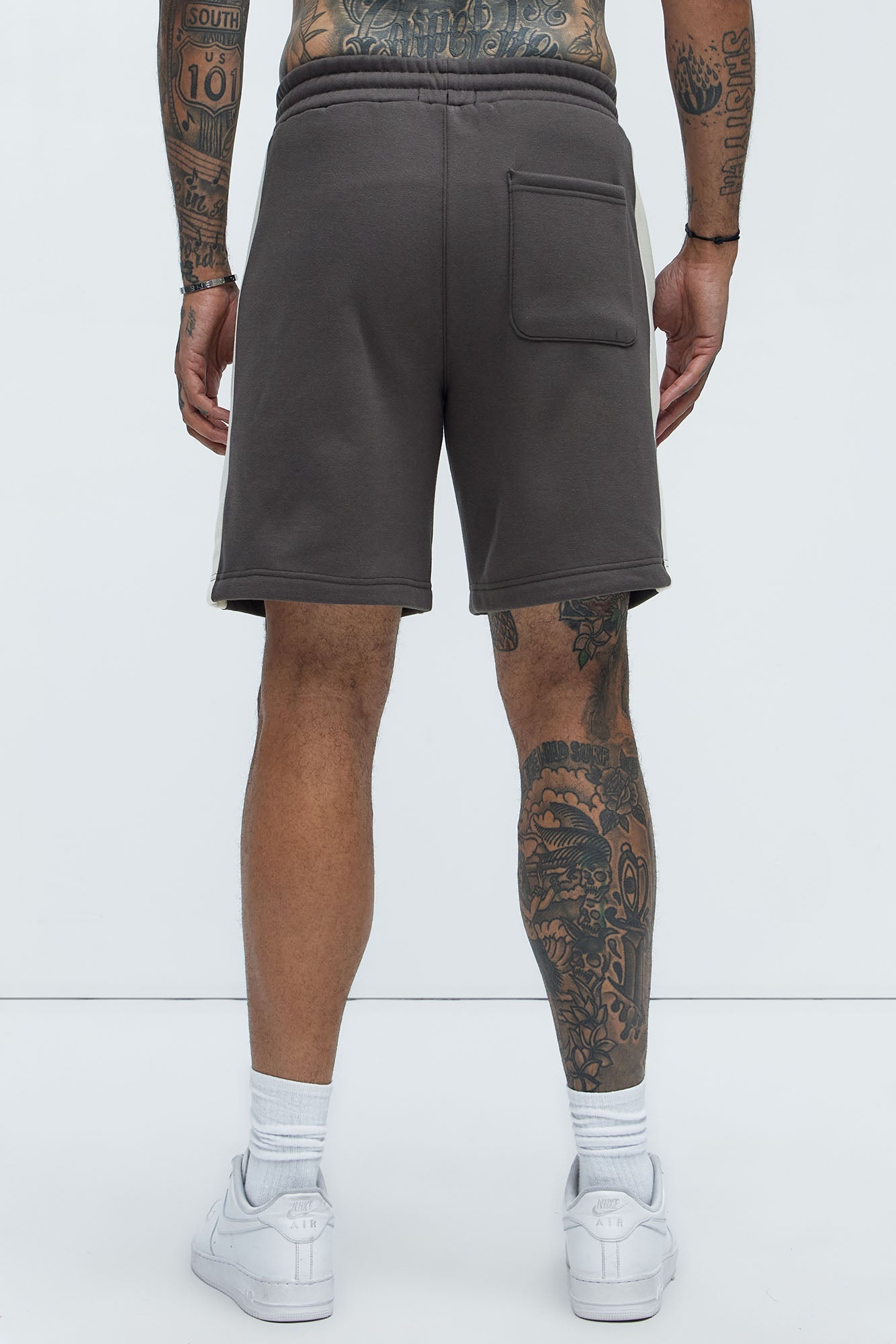 Tyson Oversized Heavyweight Striped Shorts - Olive Fashion Nova
