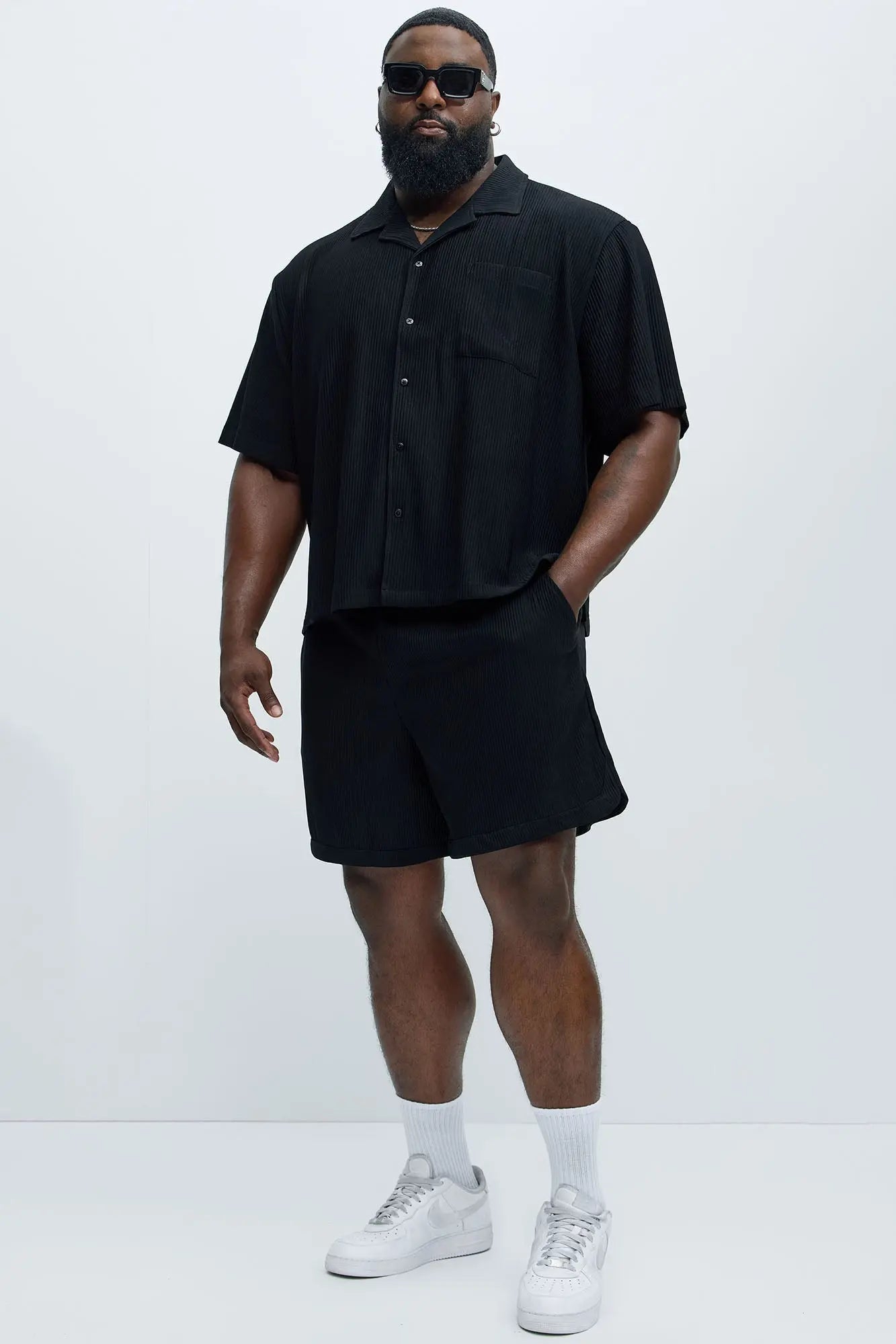 Show Up Short Sleeve Cuban Shirt - Black Fashion Nova