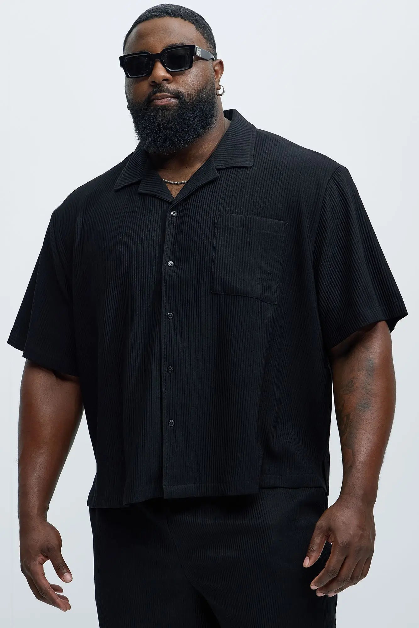 Show Up Short Sleeve Cuban Shirt - Black Fashion Nova