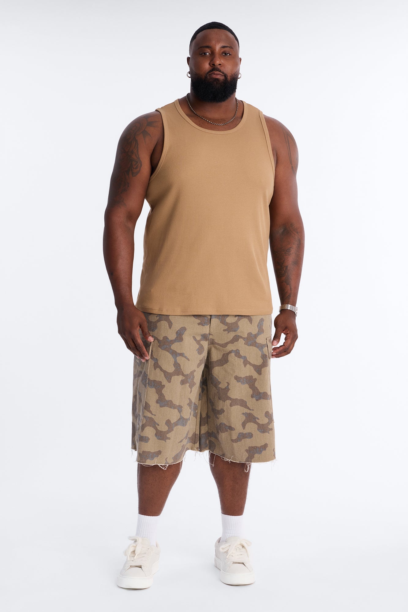 Baggy Subtle Distressed Short - Brown Fashion Nova