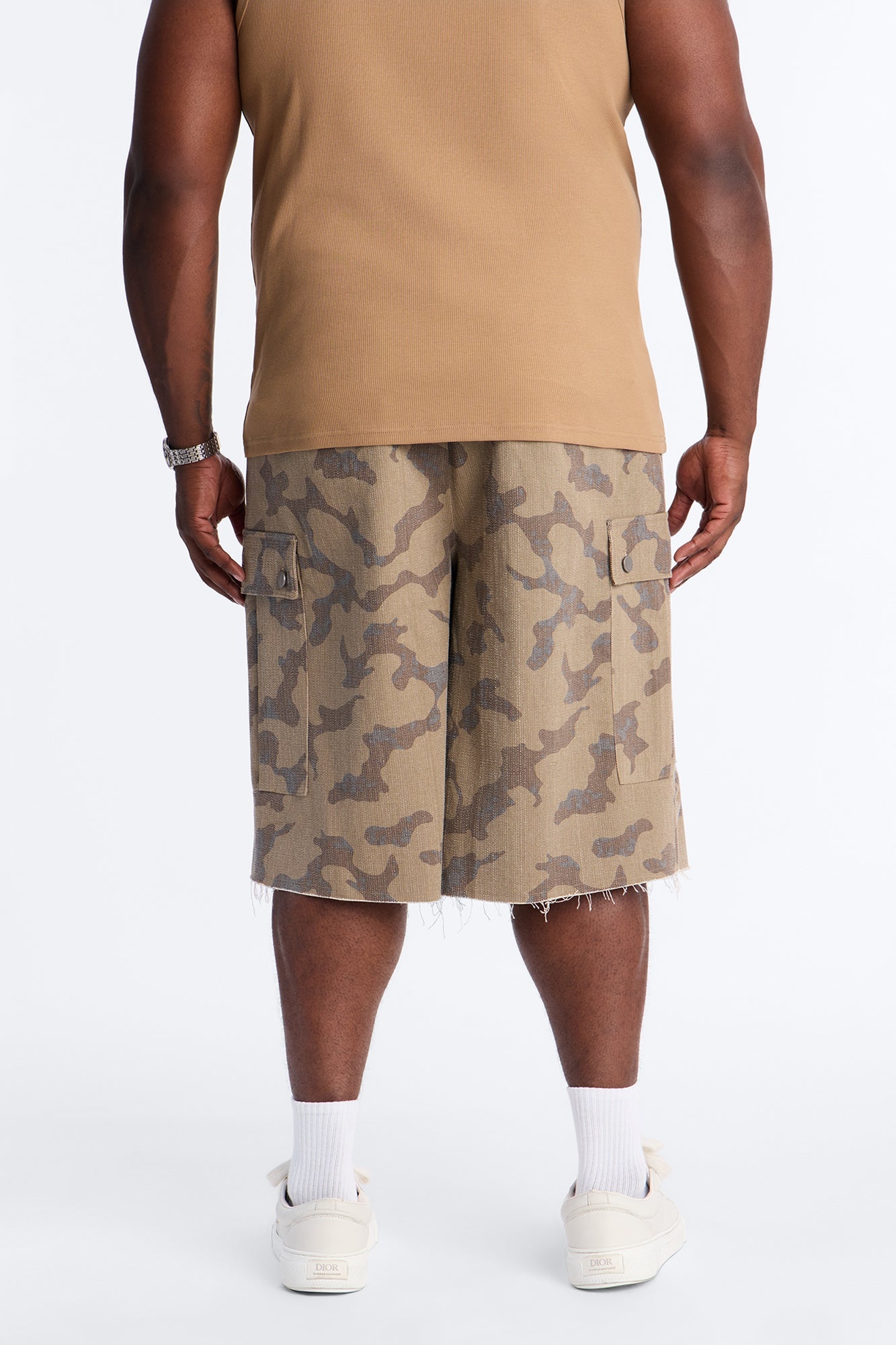 Baggy Subtle Distressed Short - Brown Fashion Nova