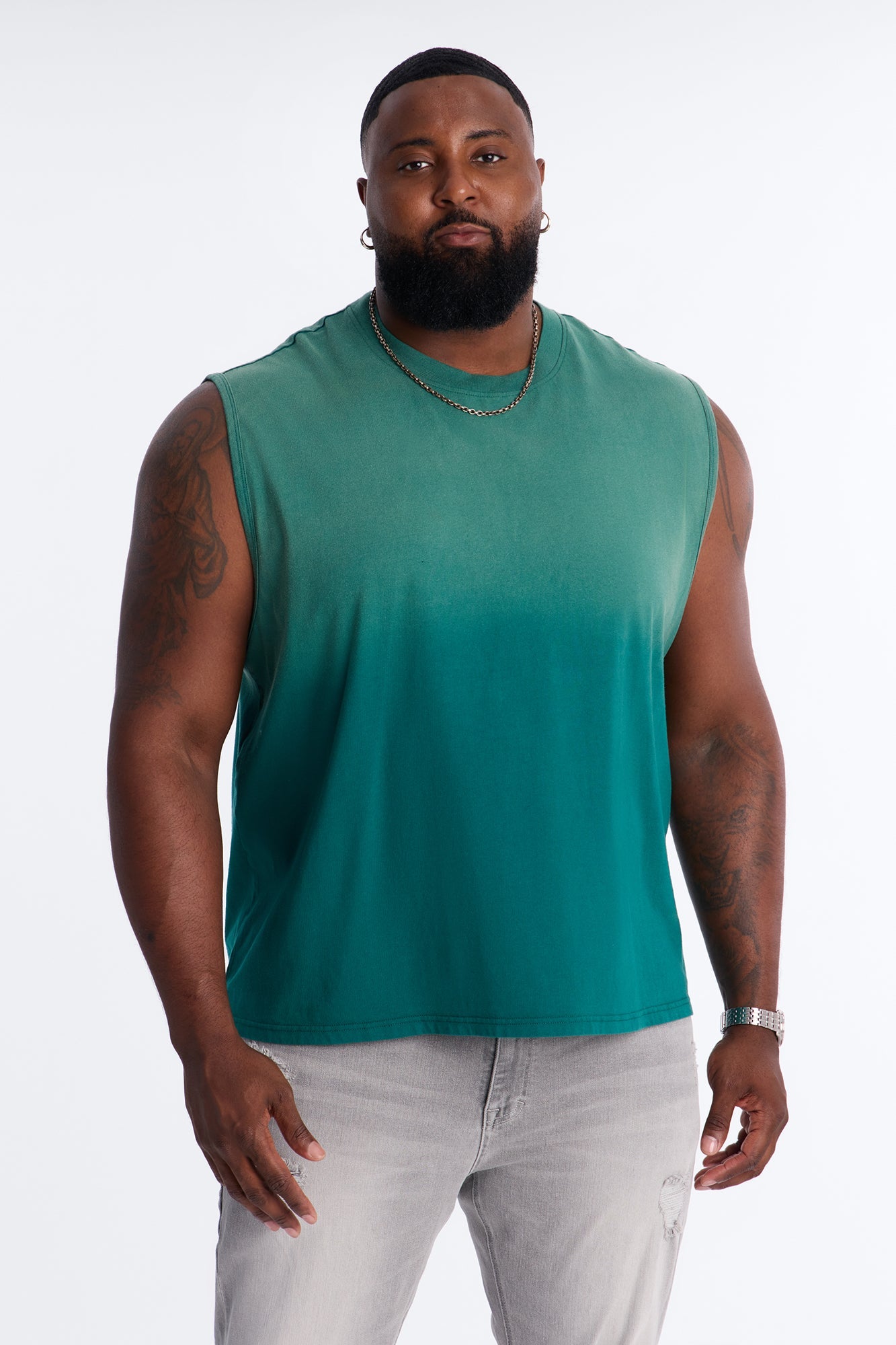Washed Muscle Tee - Hunter Green Fashion Nova