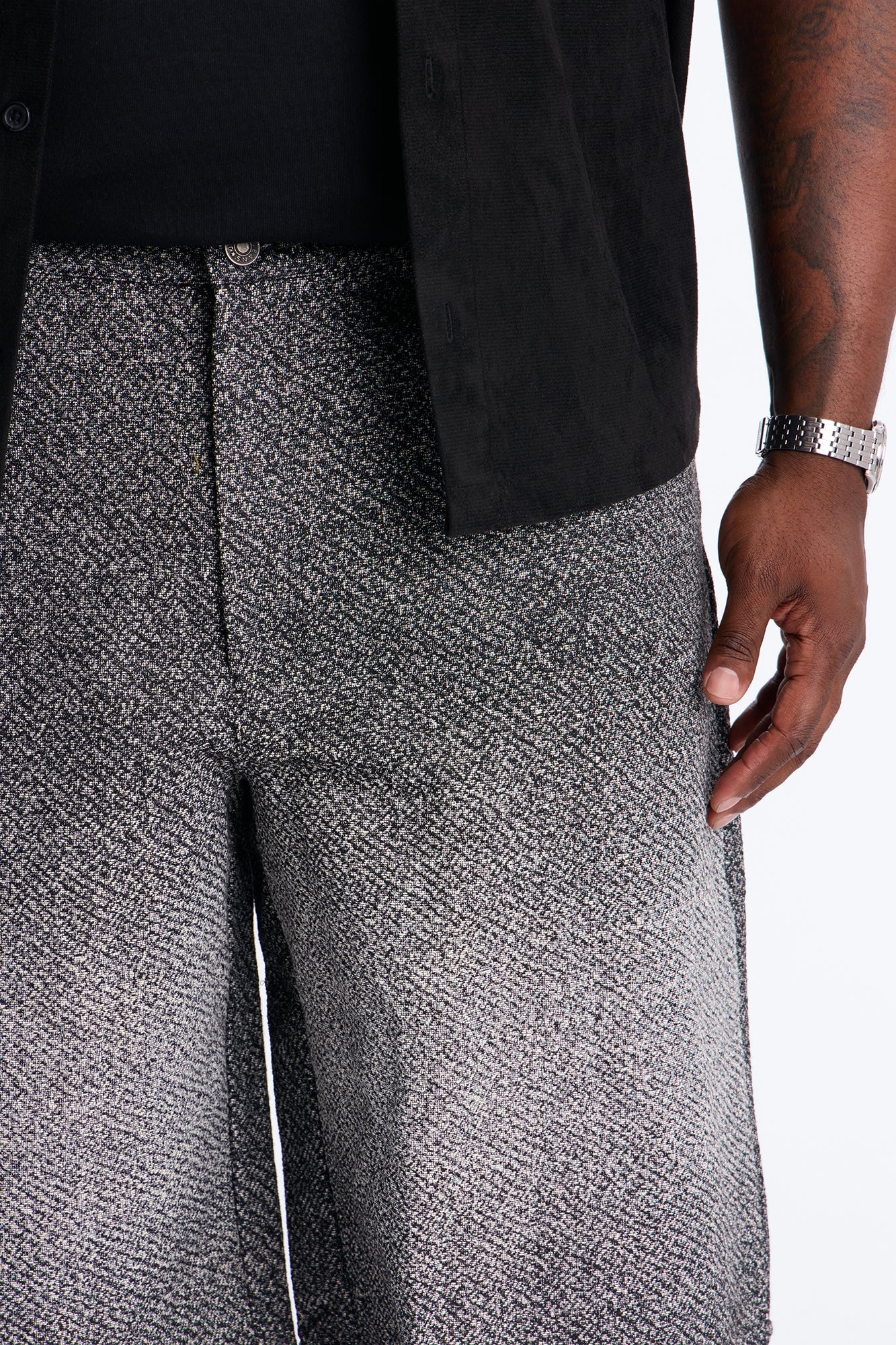 Baggy Tapestry Denim Short - Grey Fashion Nova