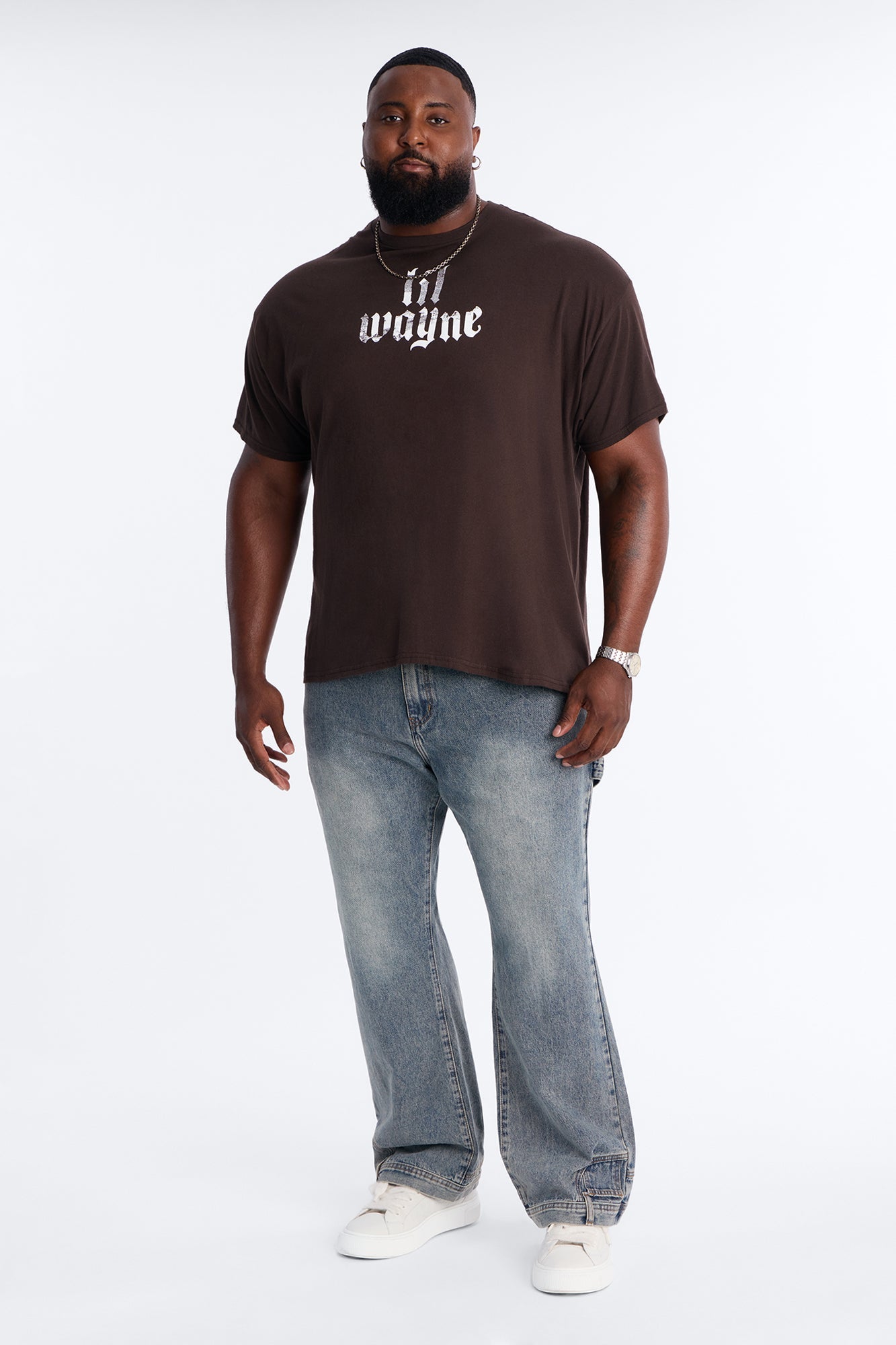 Lil Wayne Flames Graphic Short Sleeve Tee - Brown Fashion Nova