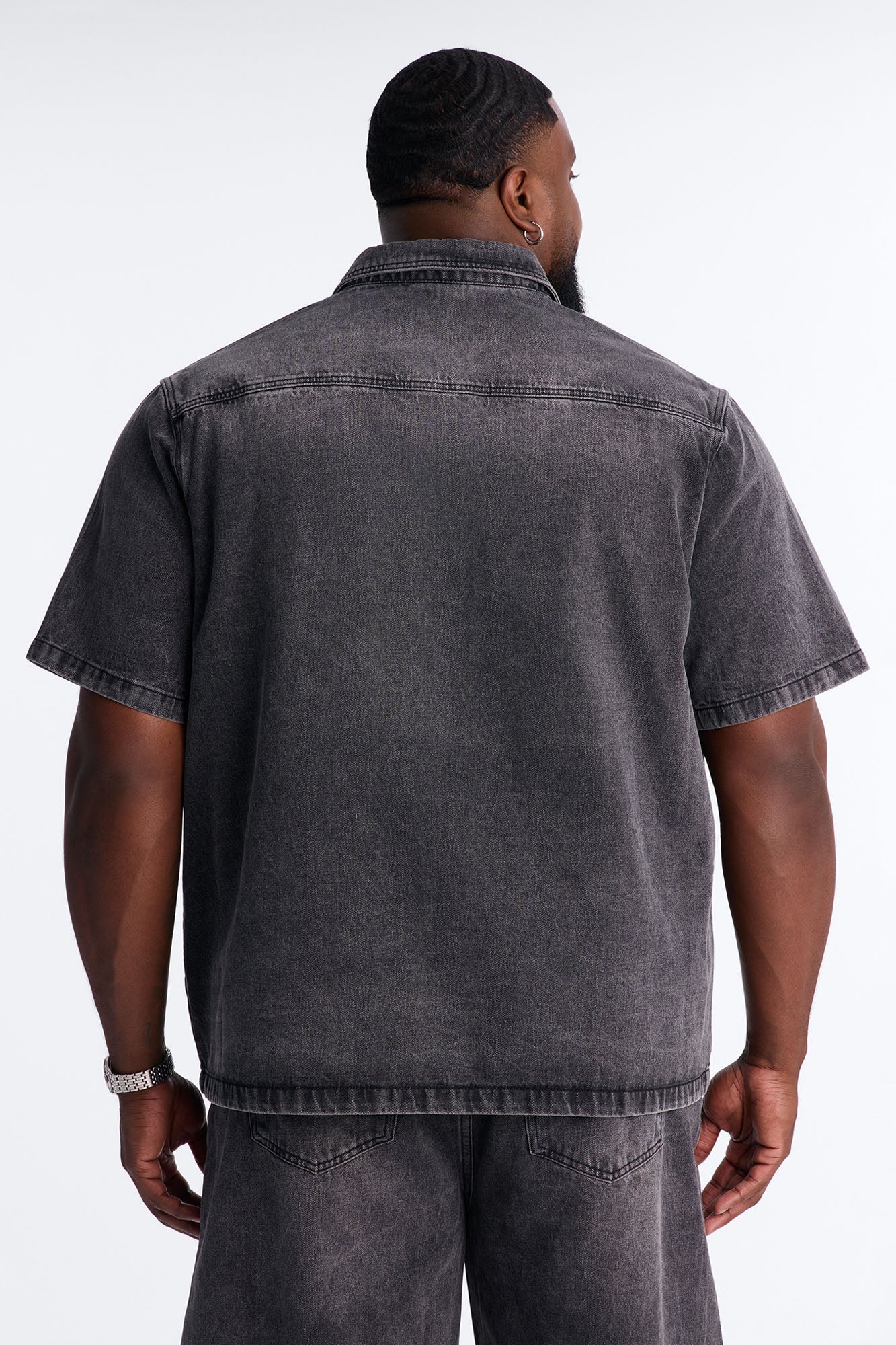 Been Blessed Denim Button Up Shirt - Black Wash Fashion Nova