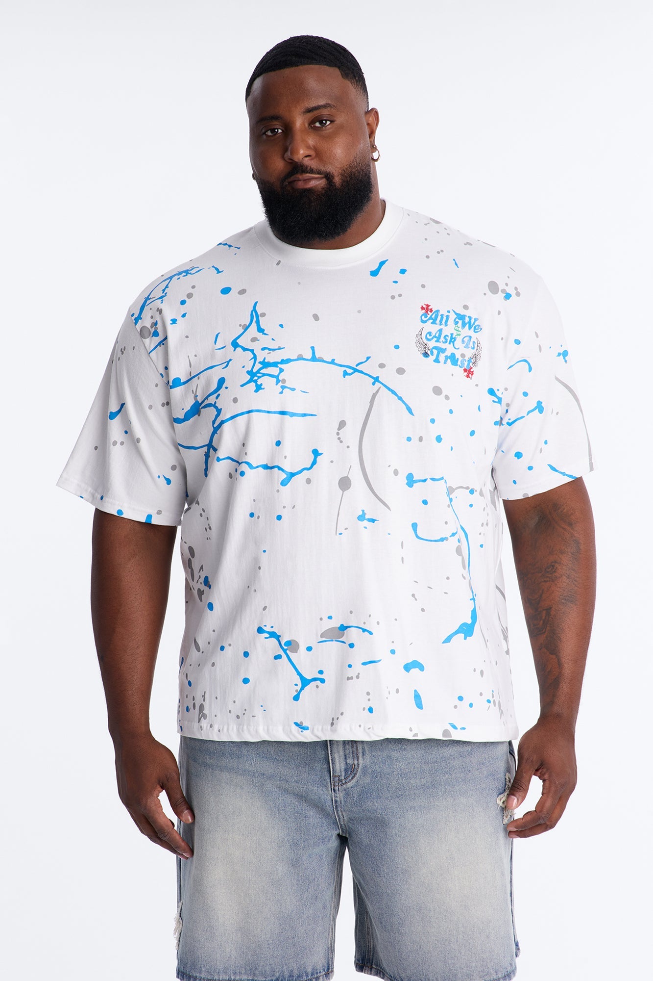All We Trust Is Money Short Sleeve Tee - White Fashion Nova