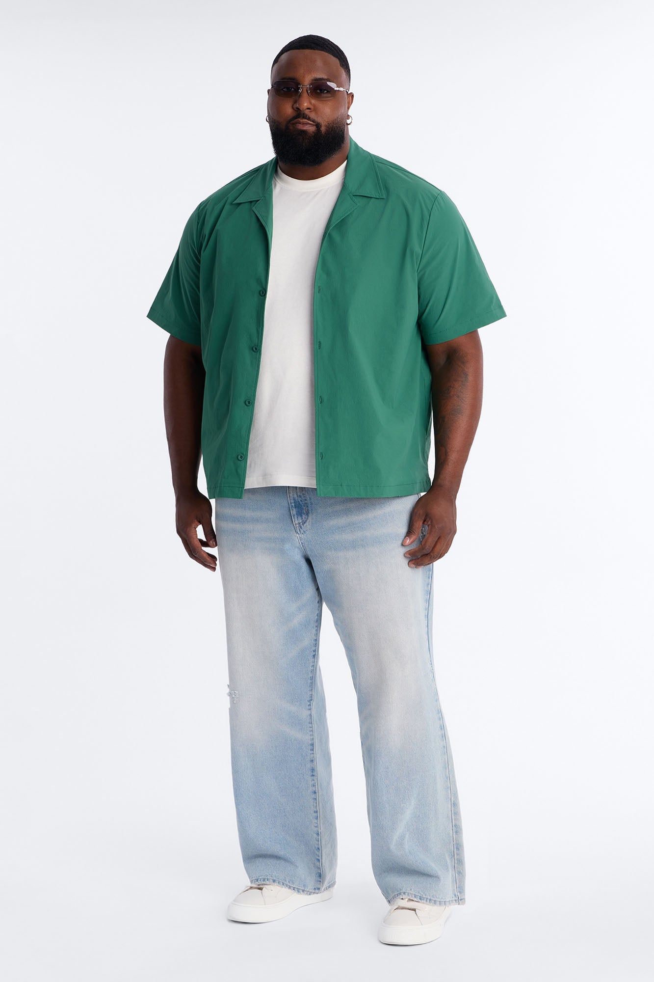 Montez Cuban Collar Button Up Shirt - Hunter Green Fashion Nova