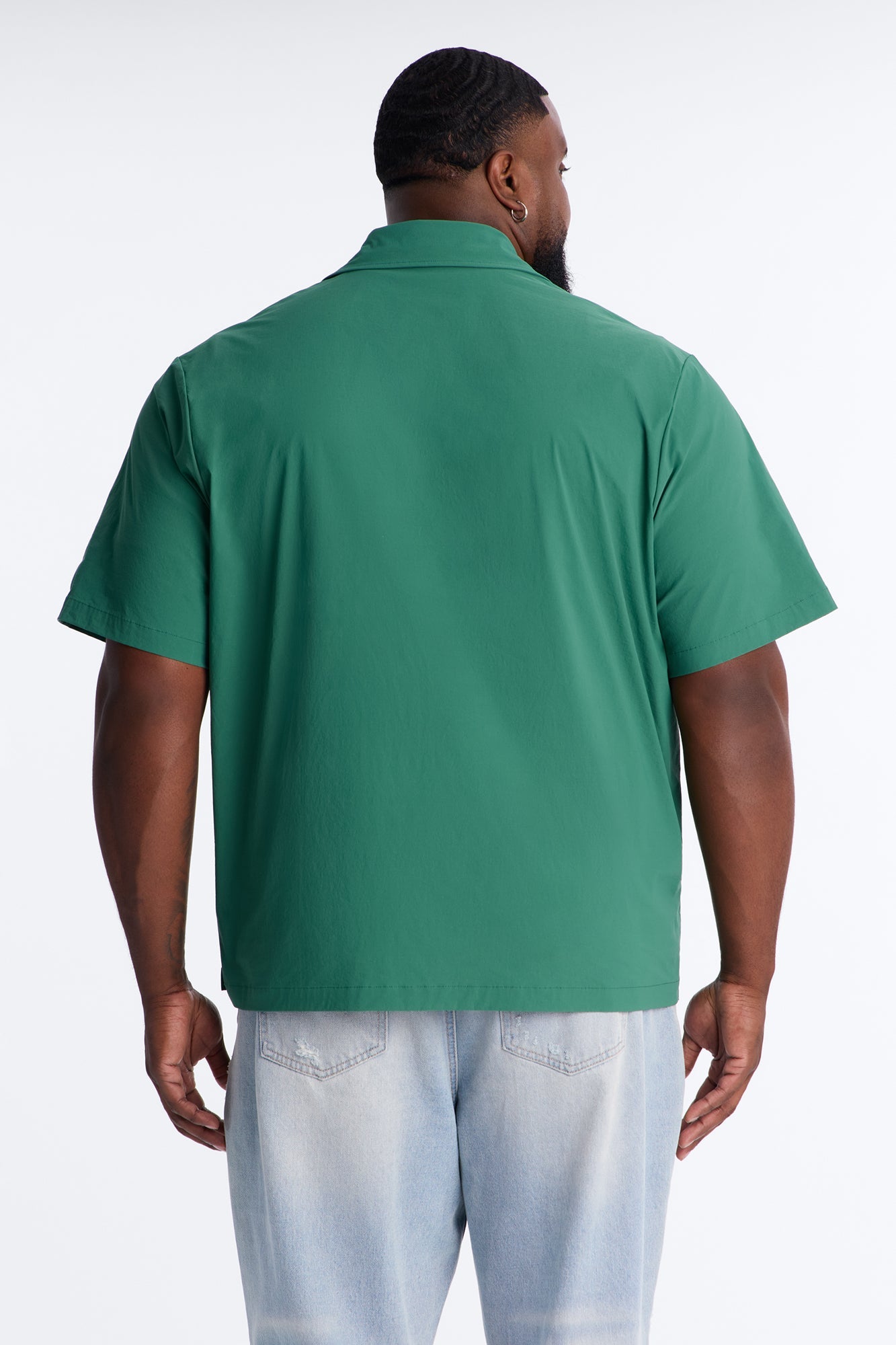 Montez Cuban Collar Button Up Shirt - Hunter Green Fashion Nova