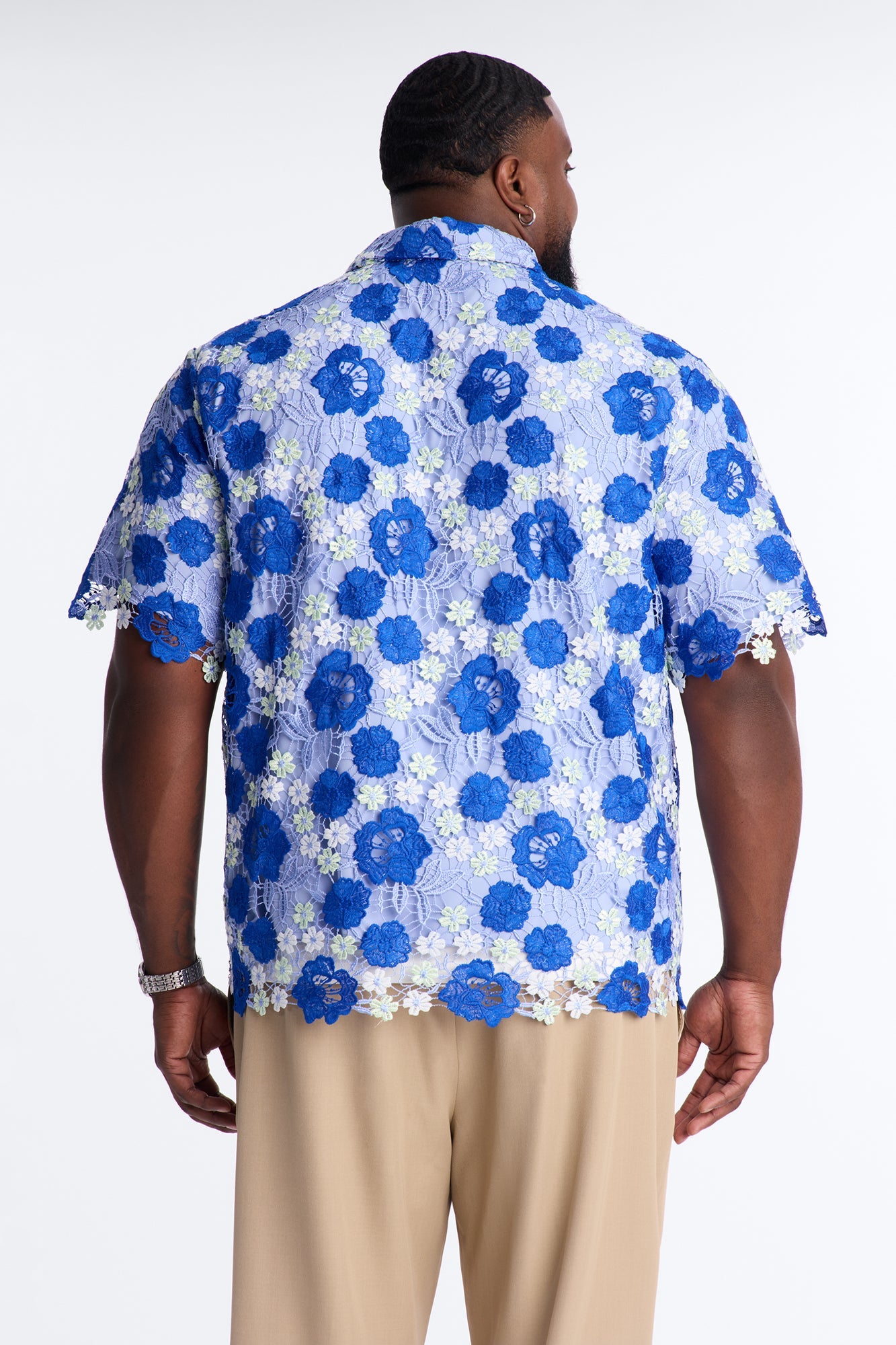 Relaxed Paradise Field Button Up Shirt - Blue Fashion Nova