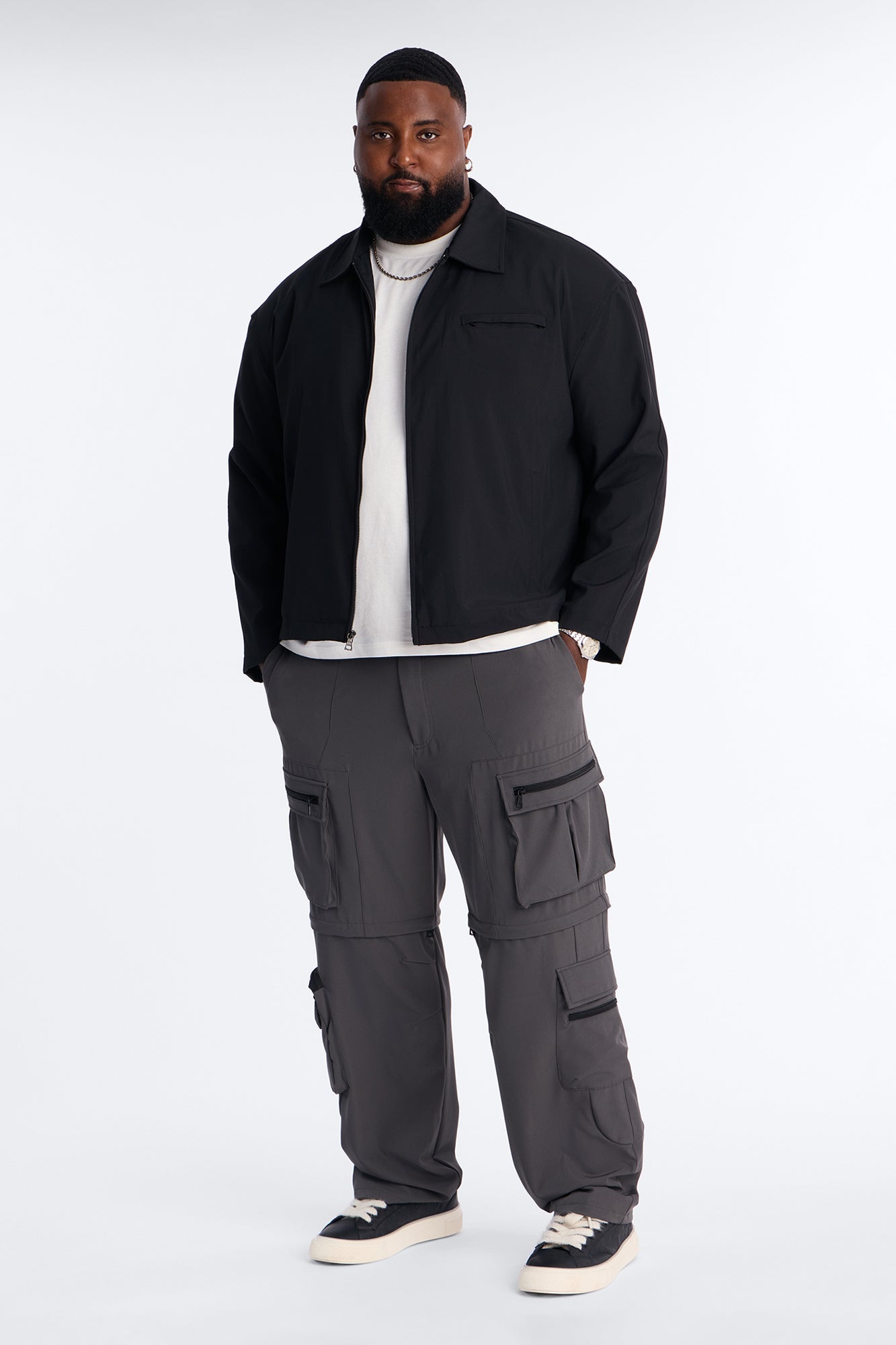 Straight Convertible Turning Point Utility Cargo Pant - Grey Fashion Nova