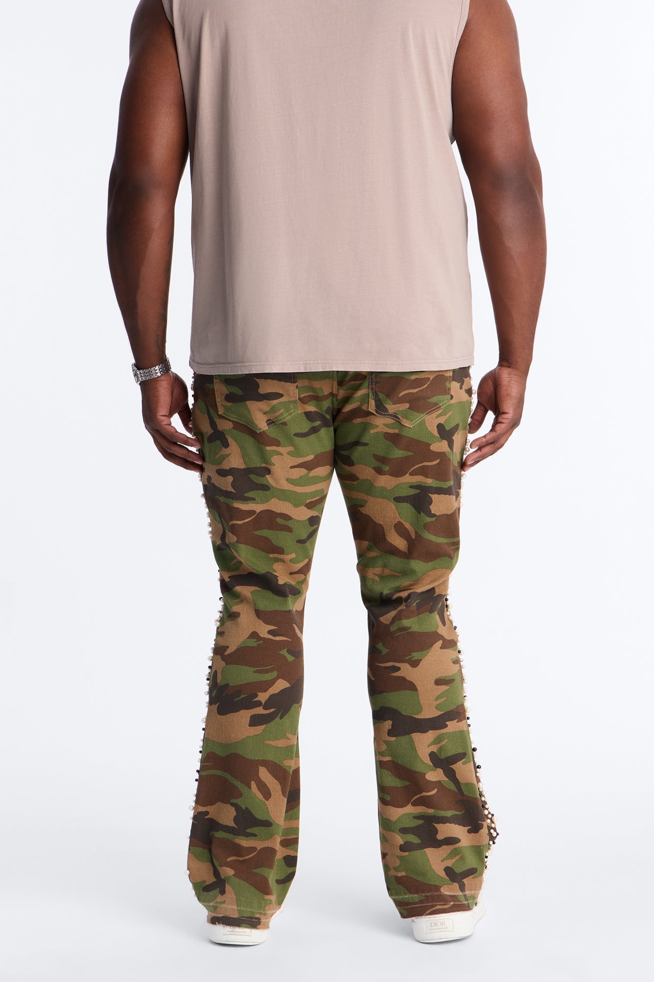 Stacked Skinny Flare Pearl Camo Jean - Camouflage Fashion Nova