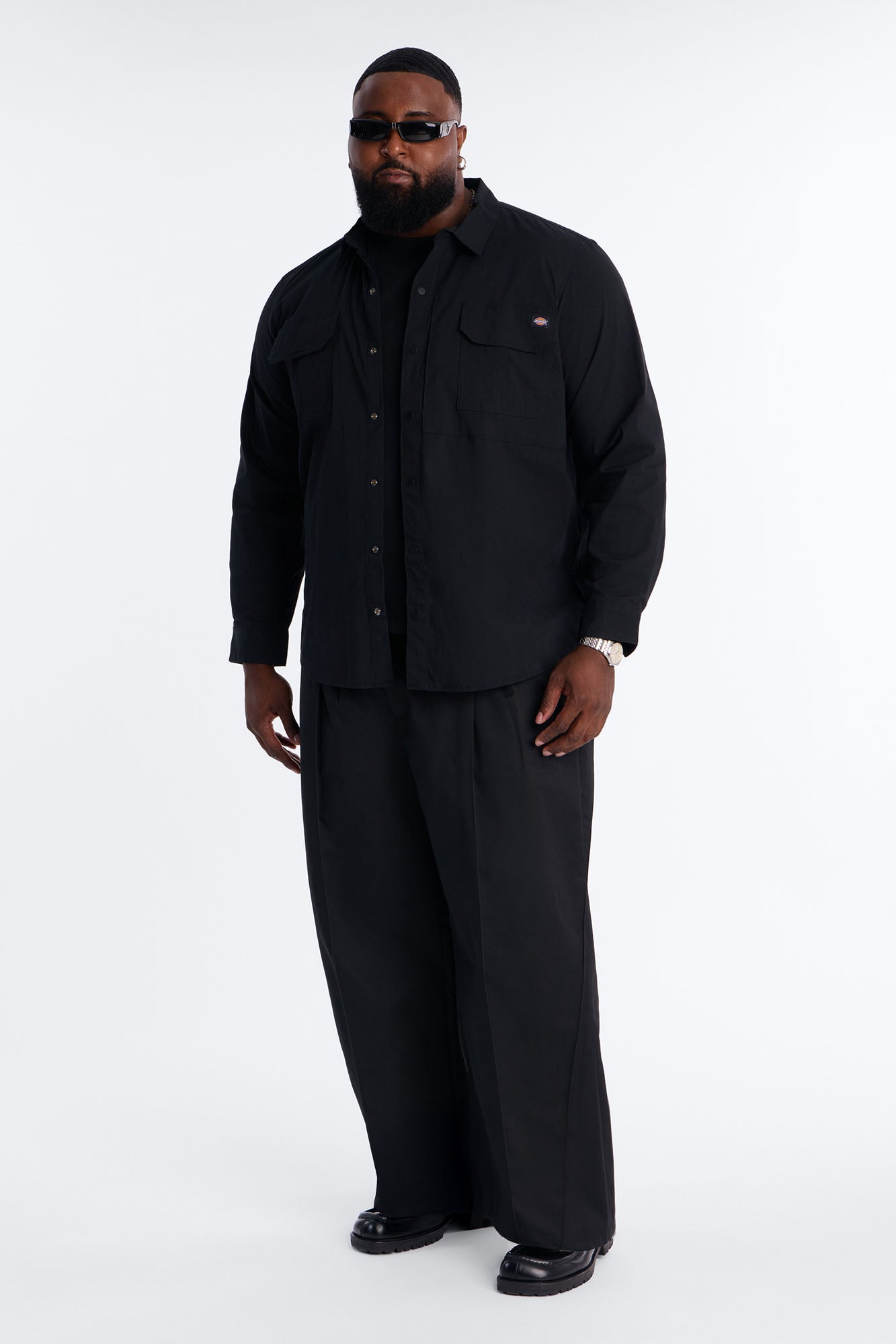 Dickies Utility Long Sleeve Work Shirt - Black Fashion Nova