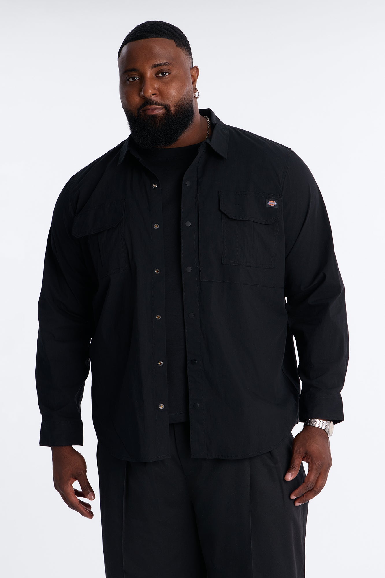 Dickies Utility Long Sleeve Work Shirt - Black Fashion Nova