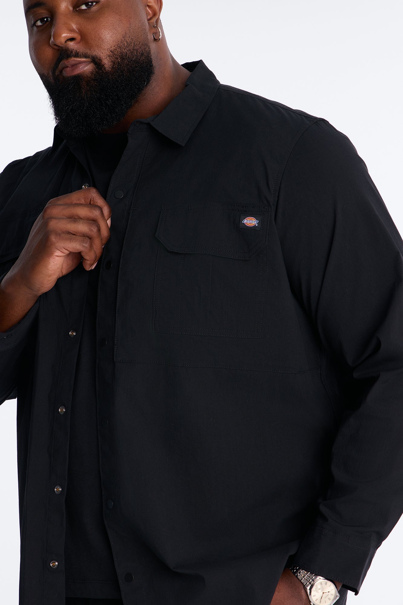 Dickies Utility Long Sleeve Work Shirt - Black Fashion Nova