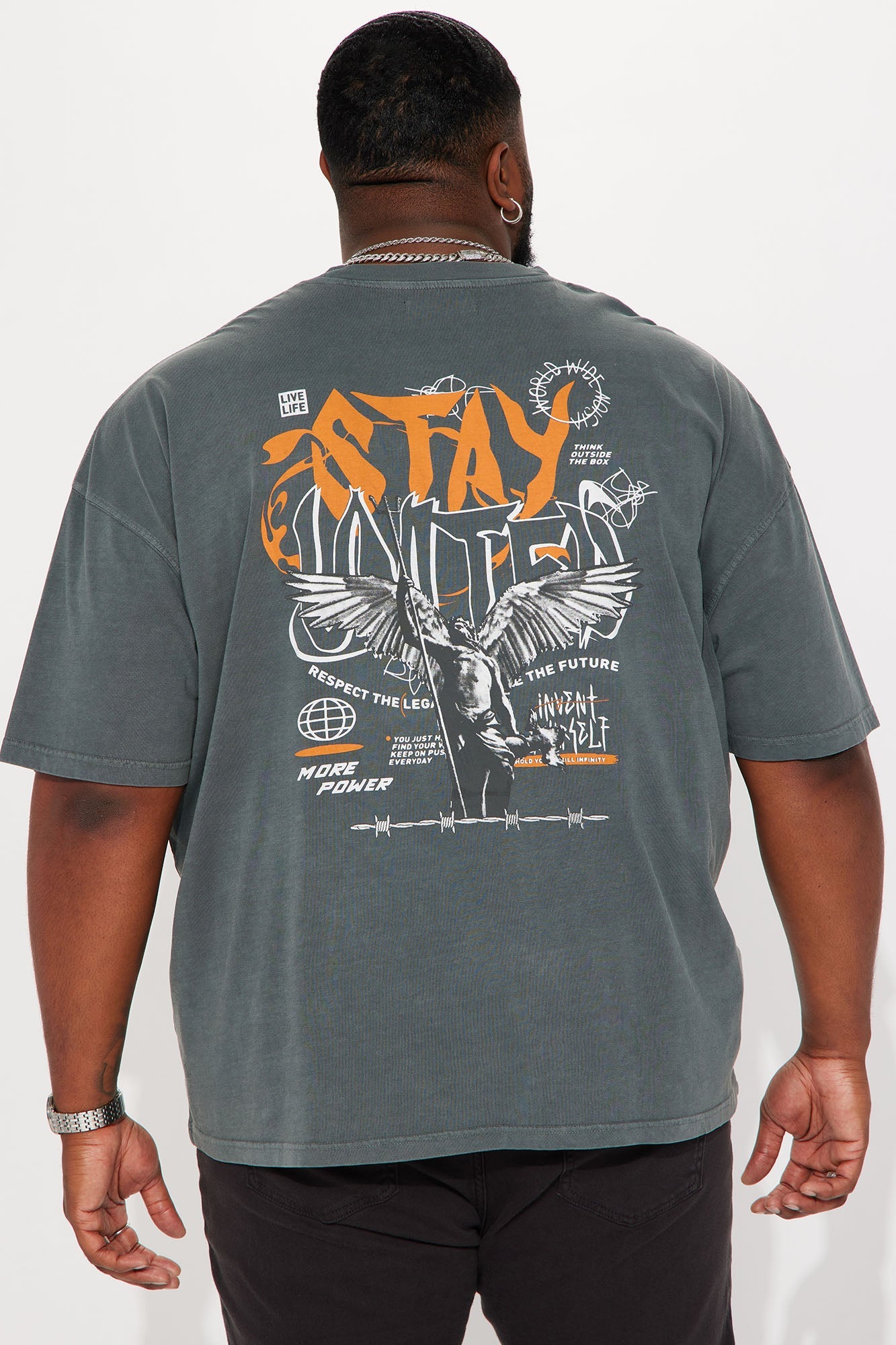 Stay United Oversized Short Sleeve Tee - Grey Fashion Nova