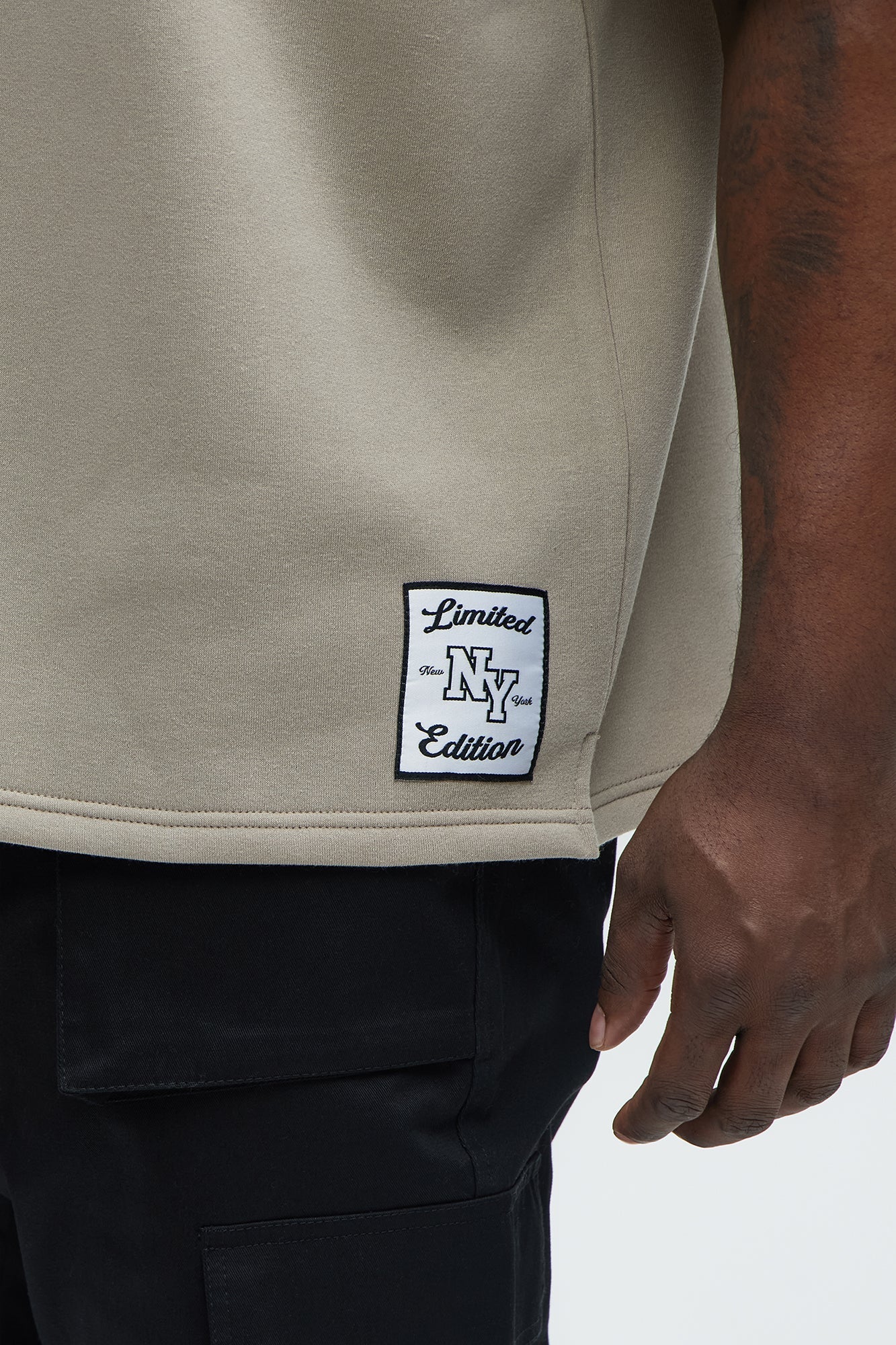 Classic New York Short Sleeve Henley - Stone Fashion Nova