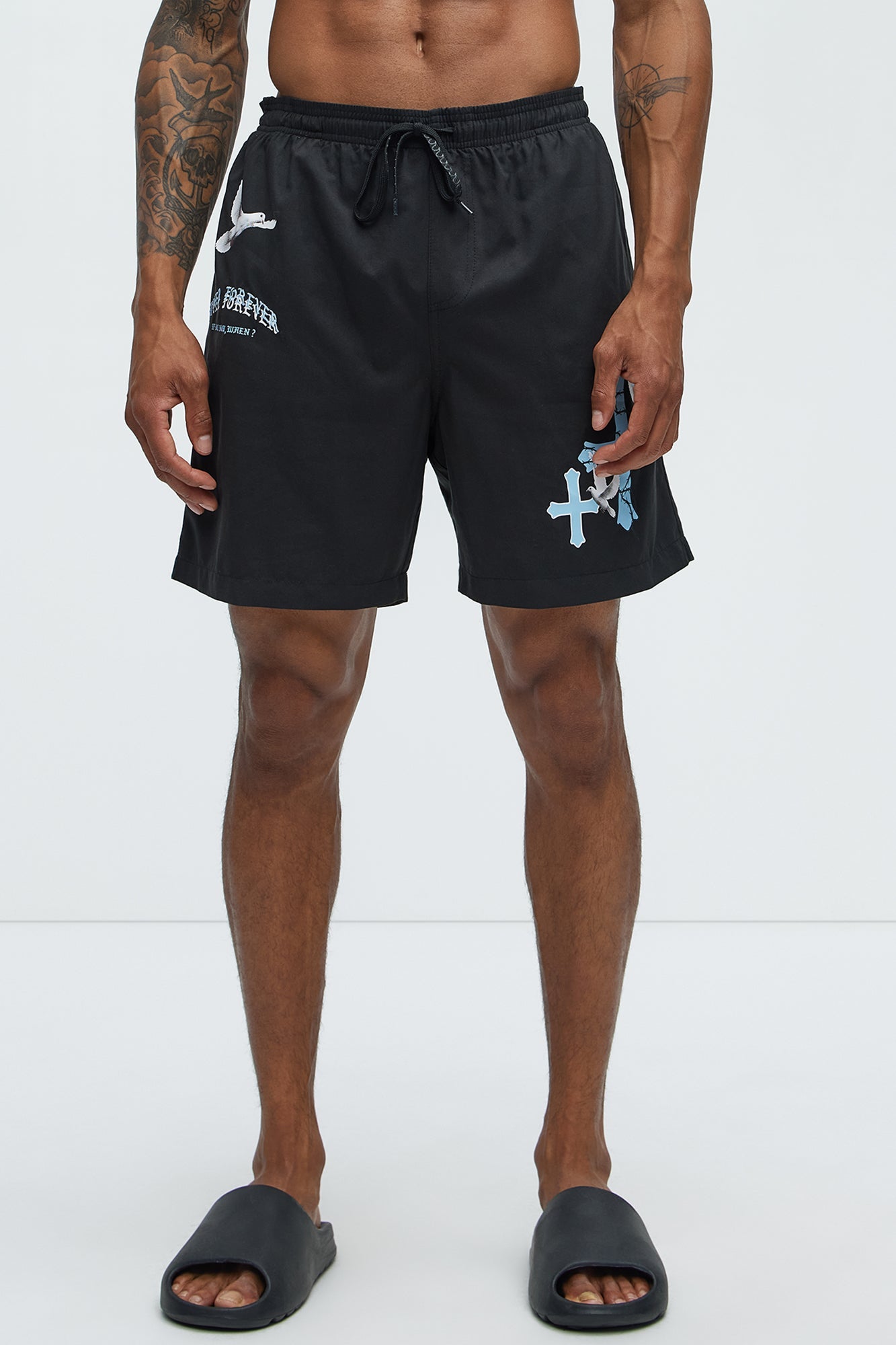 Gothic Summer Swim Classic Trunk - Black Fashion Nova