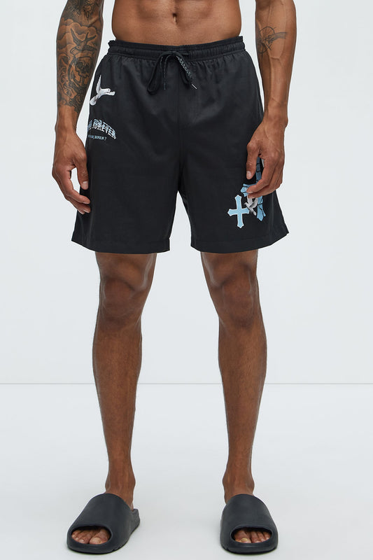 Gothic Summer Swim Classic Trunk - Black Fashion Nova