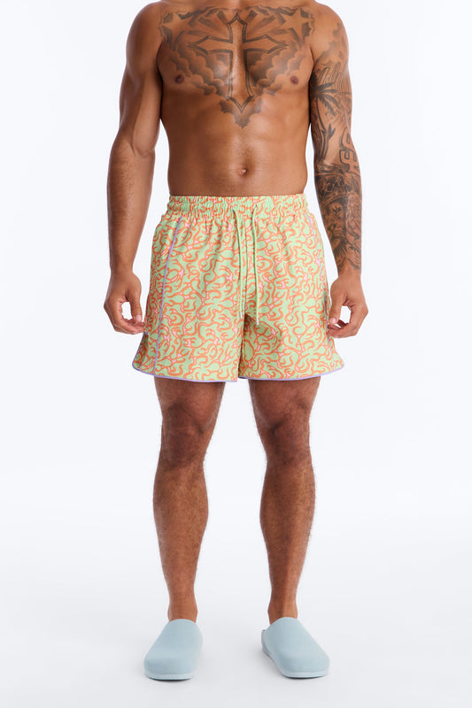 Spring Break Fling Swim Trunk 6″ - Multi Color Fashion Nova