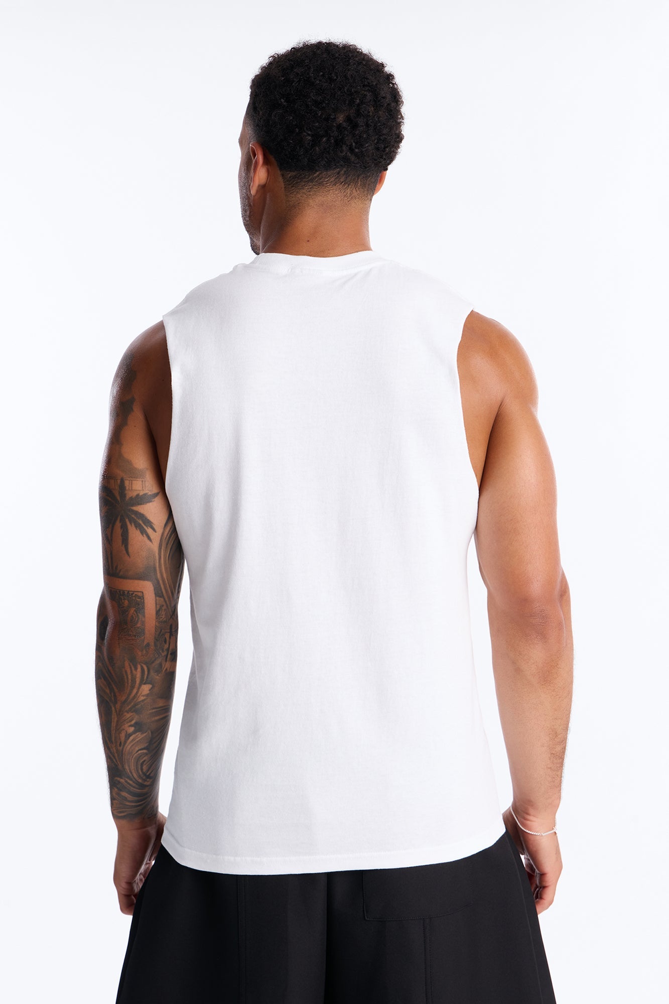 Don't Stop The Hustle Muscle Tee - White Fashion Nova