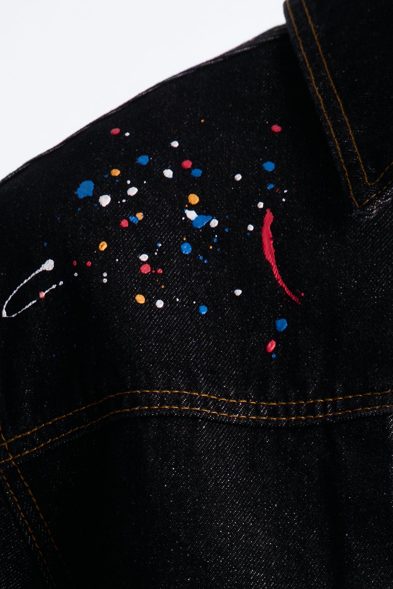 Studio Paint Denim Trucker Jacket - Dark Wash Fashion Nova