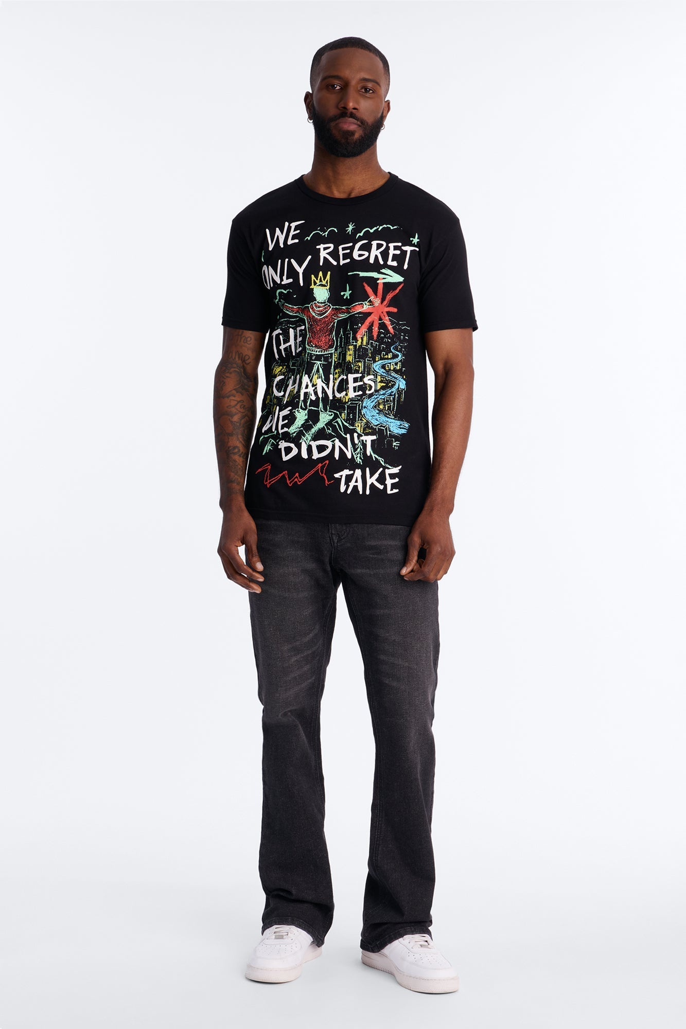 Fortunate Favors The Bold Puff Print Short Sleeve Tee - Black Fashion Nova