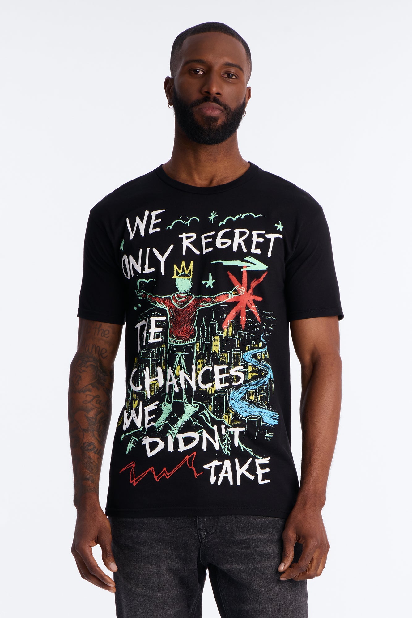 Fortunate Favors The Bold Puff Print Short Sleeve Tee - Black Fashion Nova