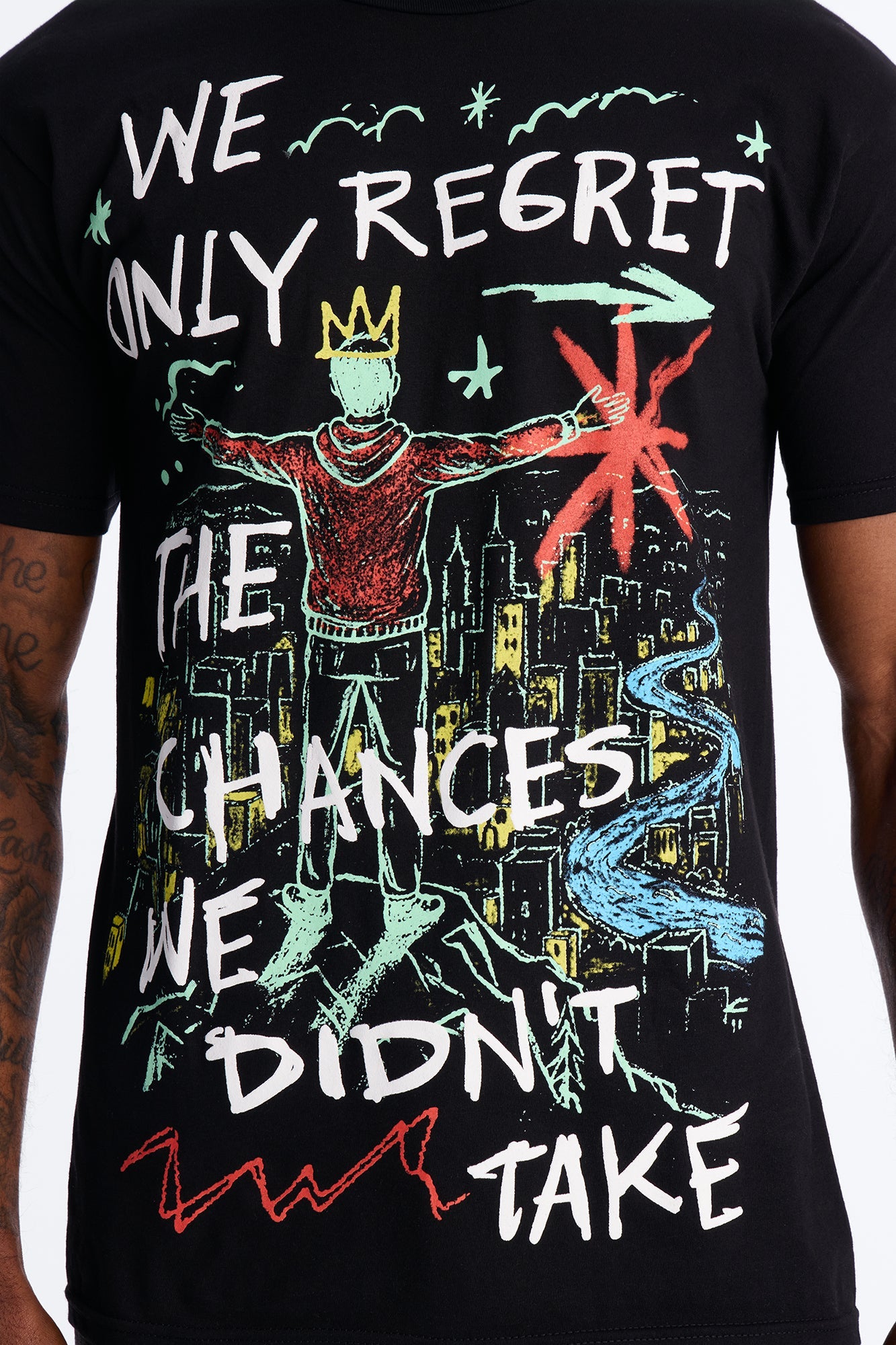 Fortunate Favors The Bold Puff Print Short Sleeve Tee - Black Fashion Nova