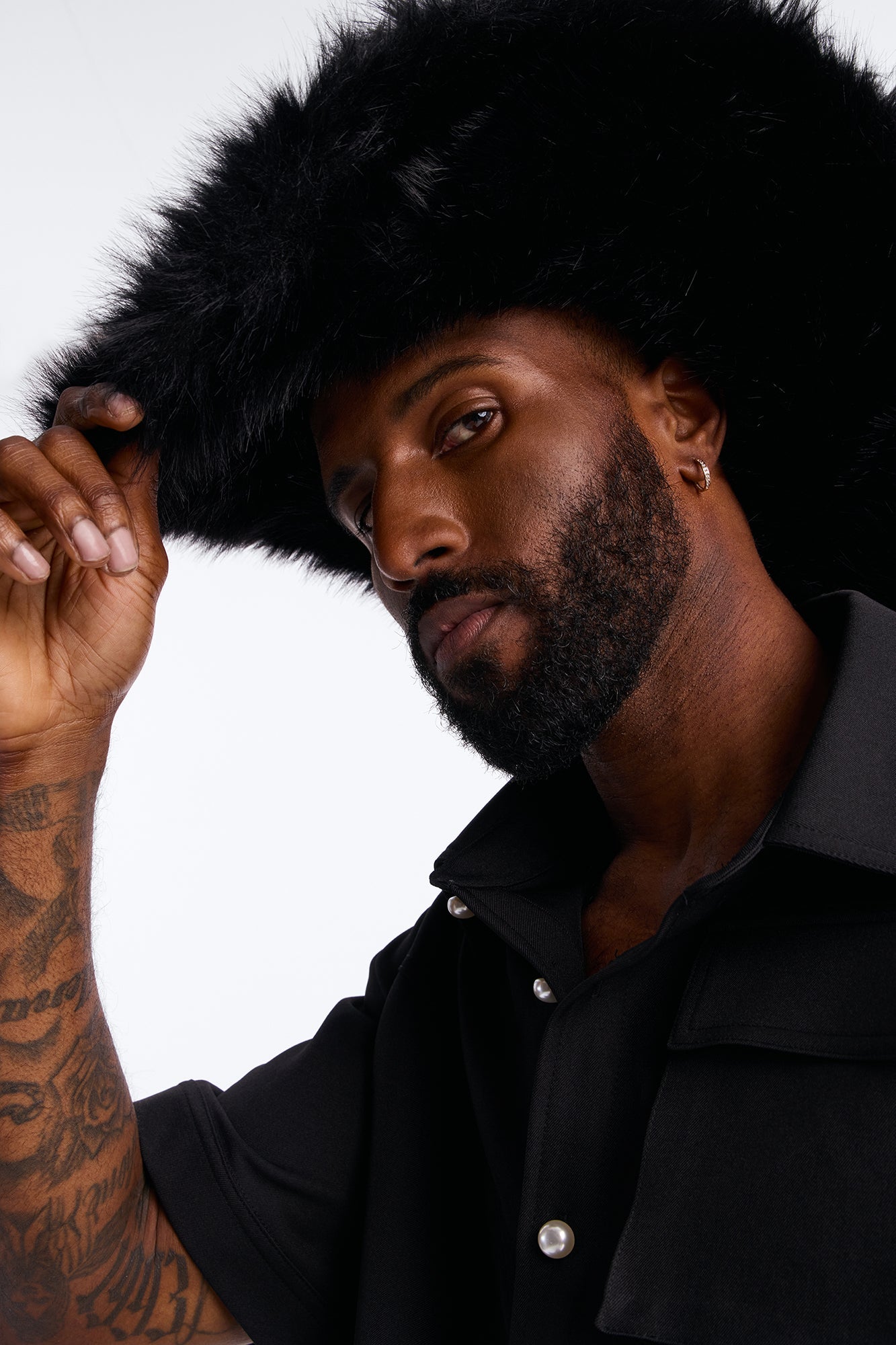 Faux Fur Cowboy Hat - Black Fashion Nova