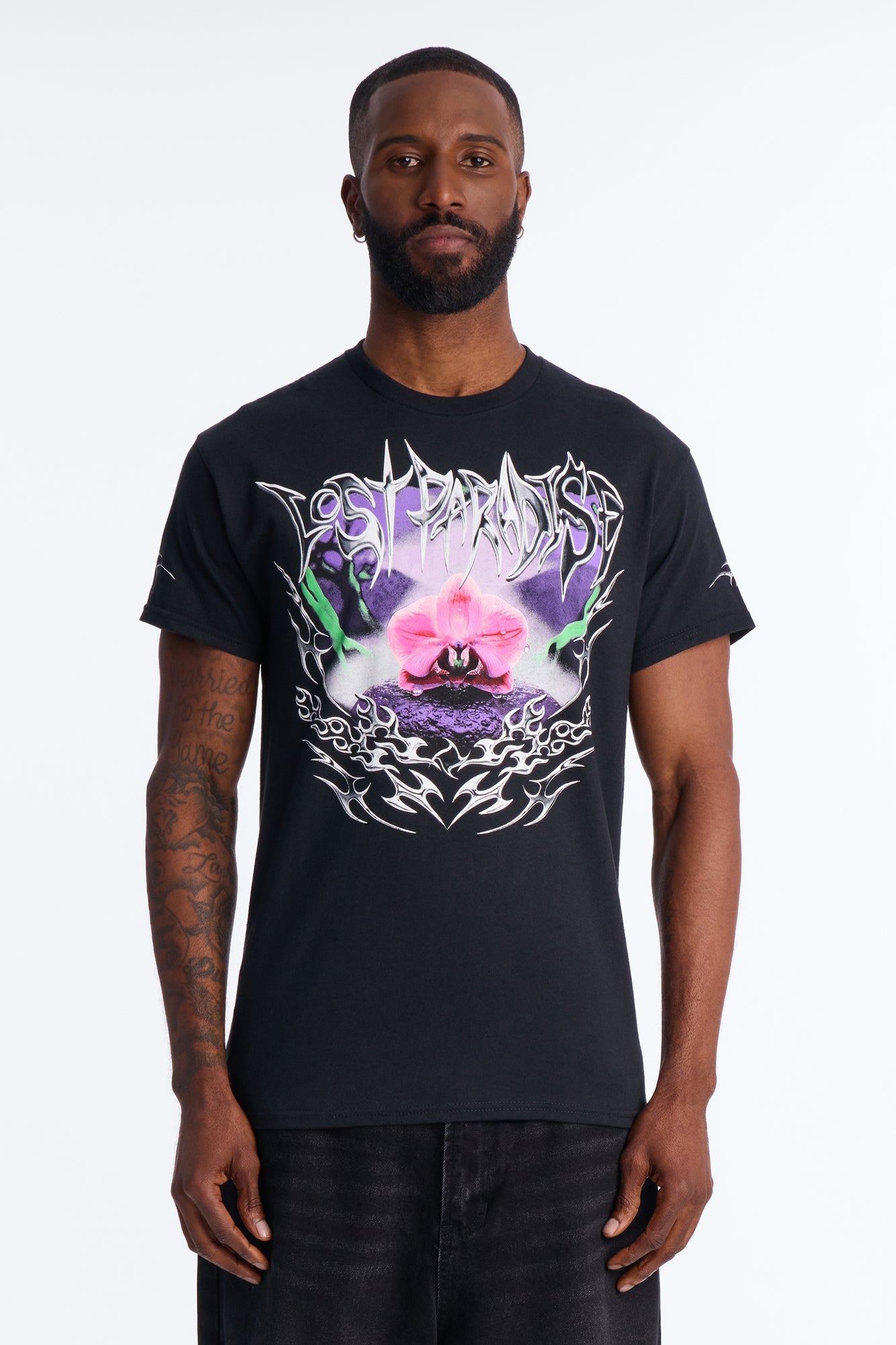 Lost Paradise Bloom Short Sleeve Tee - Black Fashion Nova
