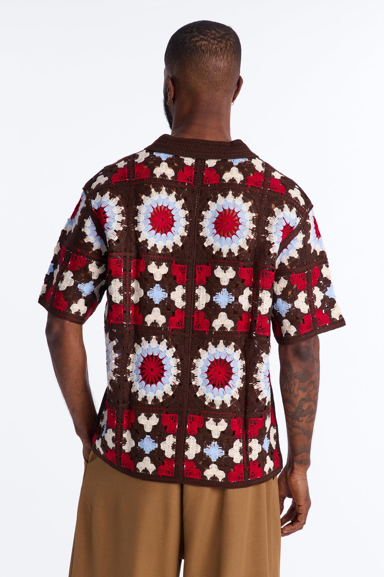 Desert Hues Crochet Button Up Shirt - Brown Fashion Nova