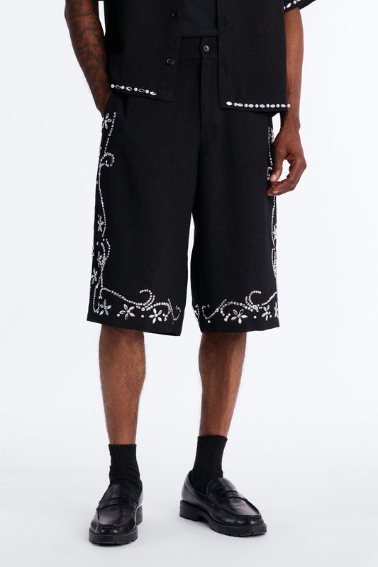 Baggy Wanderlust Pearl Journey Short - Black Fashion Nova