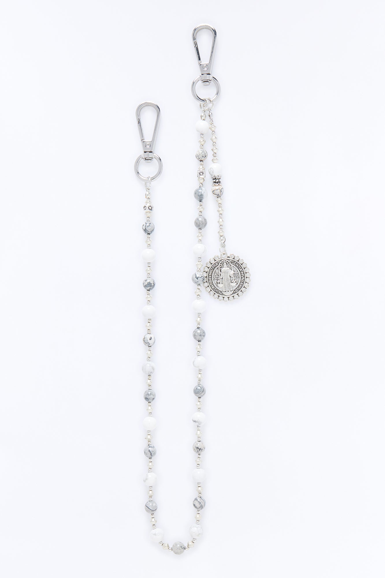 Saint Relic Beaded Pant Chain - Silver Fashion Nova