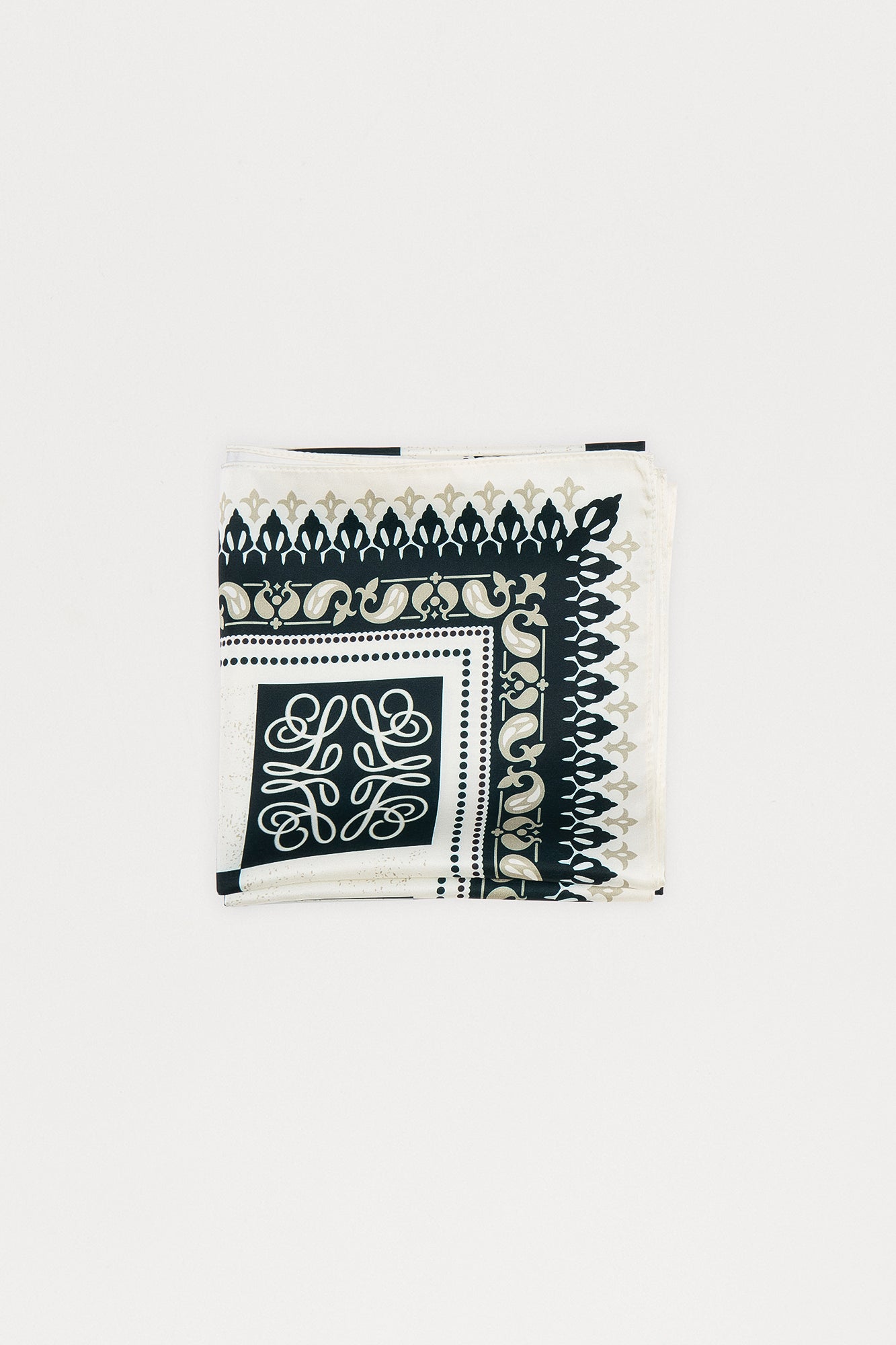 Checkered Monogram Large Bandana - Black/combo Fashion Nova