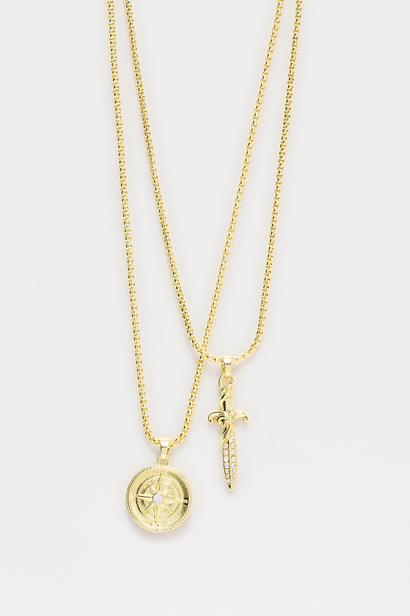 Journey 2 Piece Necklace Set - Gold Fashion Nova