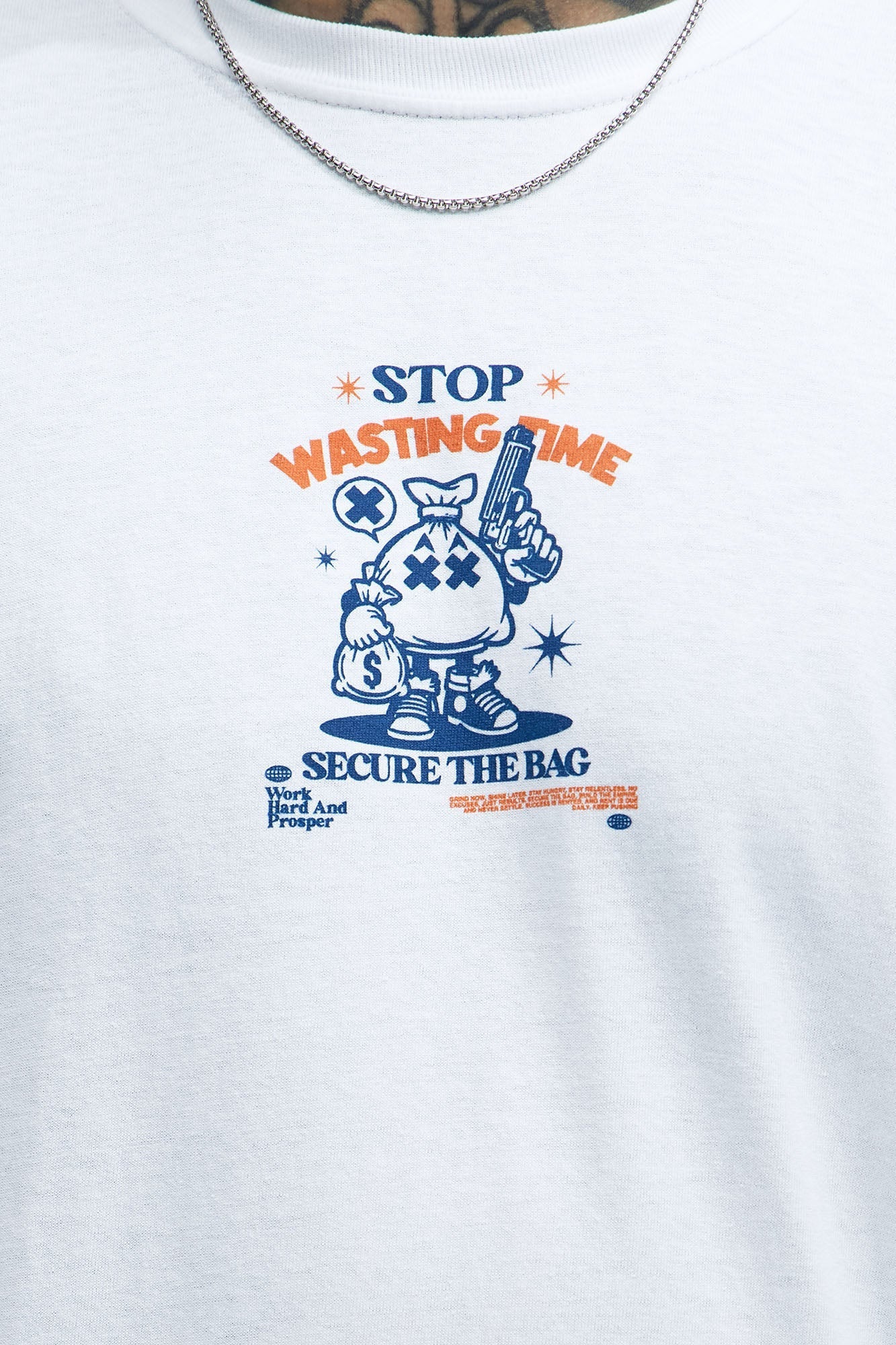 Stop Wasting Time Roll Short Sleeve Tee - White Fashion Nova