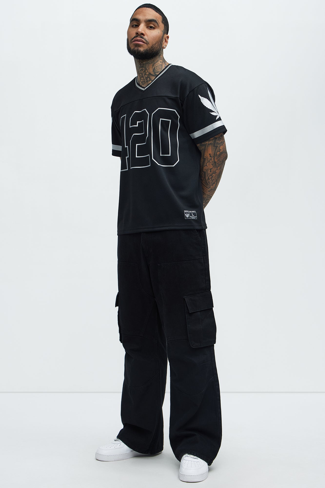 420 Mesh Football Jersey - Black Fashion Nova