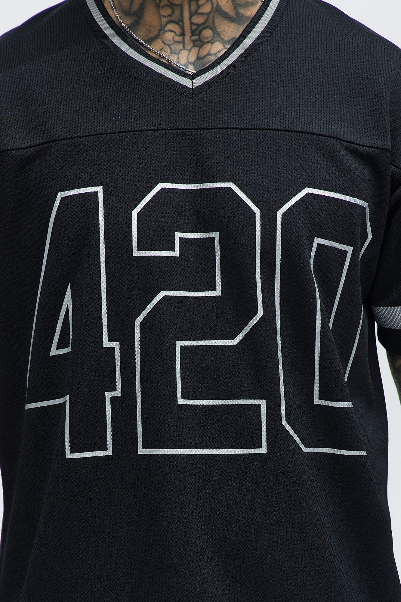 420 Mesh Football Jersey - Black Fashion Nova
