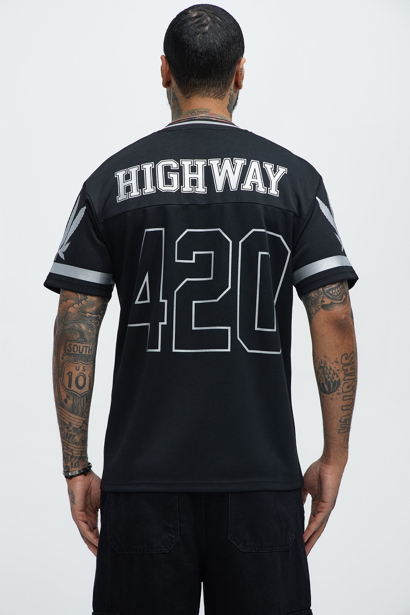 420 Mesh Football Jersey - Black Fashion Nova