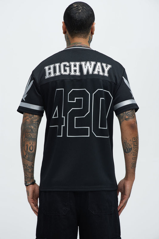 420 Mesh Football Jersey - Black Fashion Nova