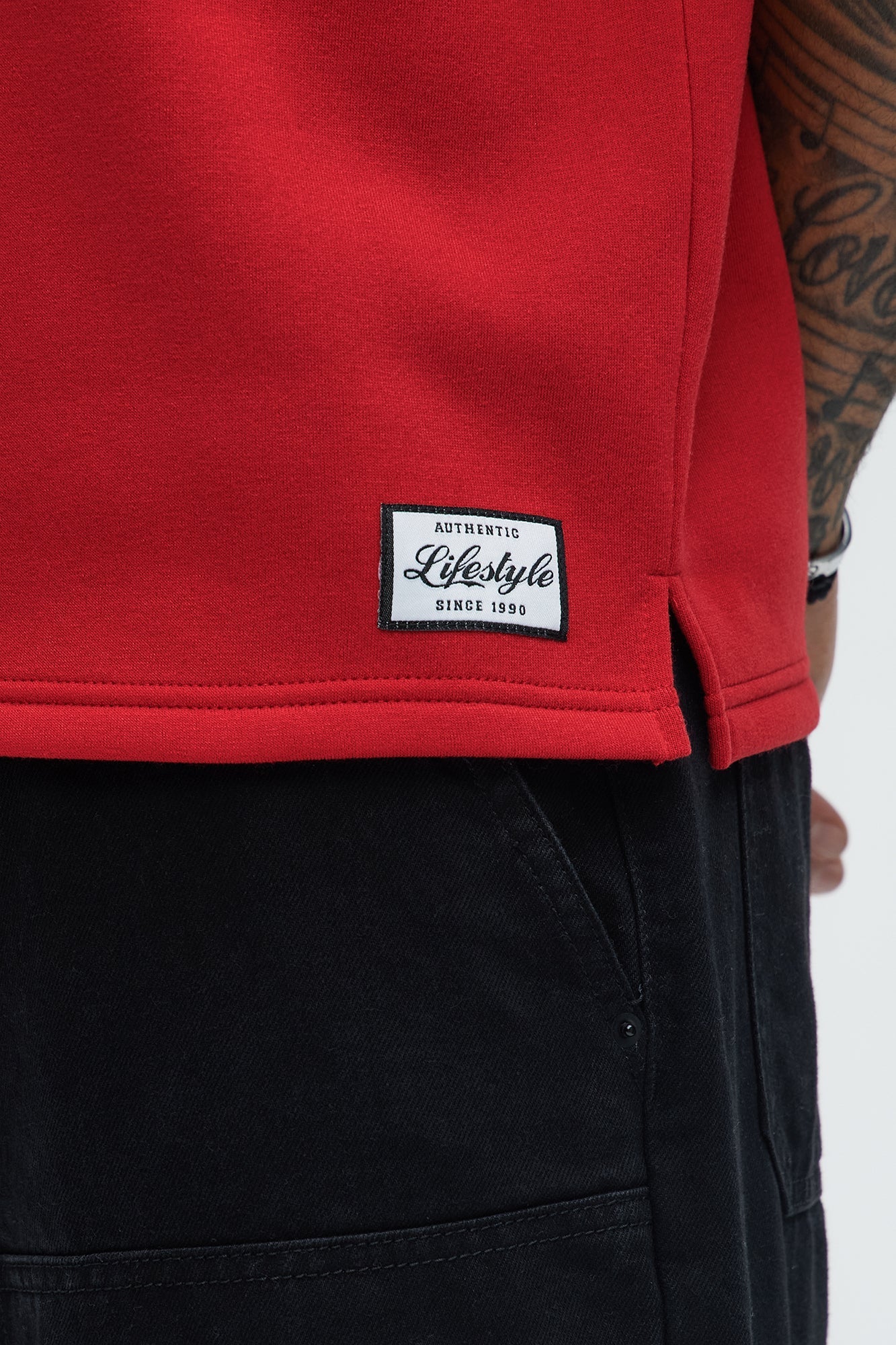 Authentic Short Sleeve Henley - Red Fashion Nova