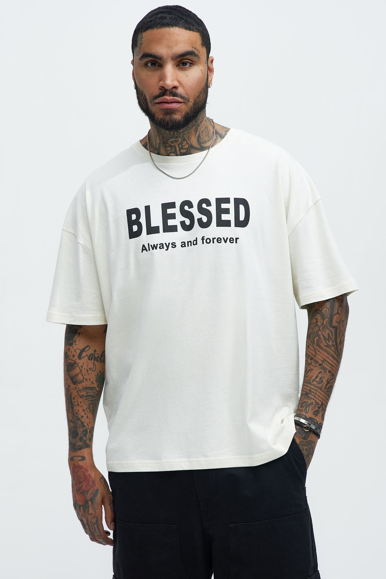 Blessed Oversized Short Sleeve Tee - White Fashion Nova