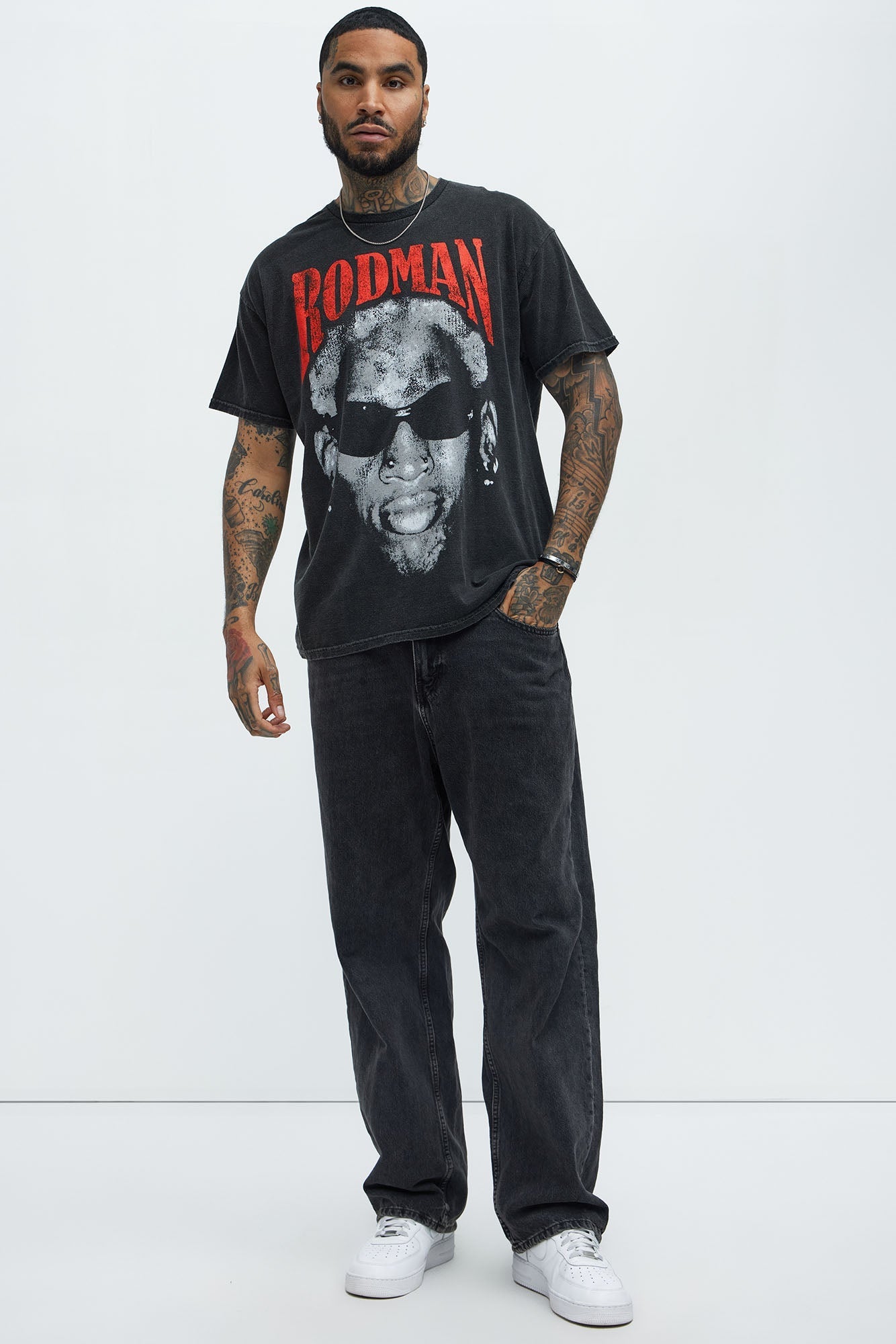 Dennis Rodman Short Sleeve Tee - Black Fashion Nova
