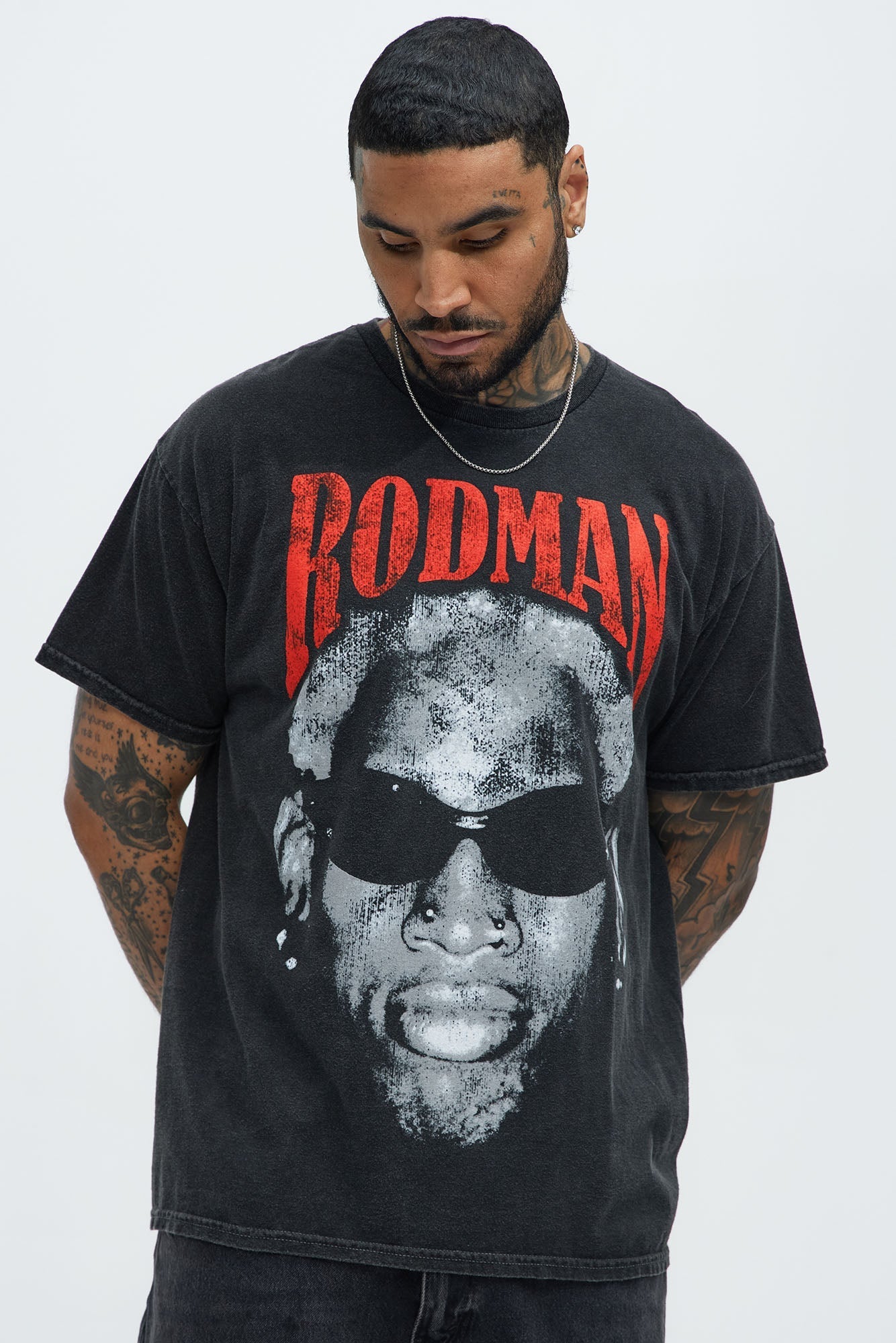 Dennis Rodman Short Sleeve Tee - Black Fashion Nova